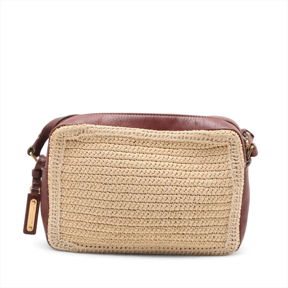 YSL Lou Camera Bag Raffia Beige Brown 3405