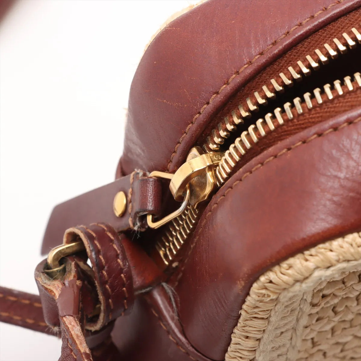 YSL Lou Camera Bag Raffia Beige Brown 3405