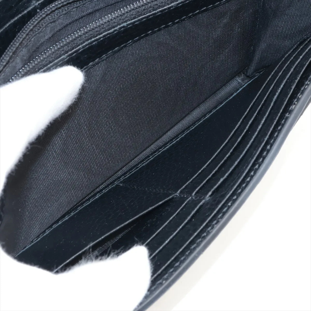 Gucci Marmont Long Wallet GG Supreme Black Leather 3376