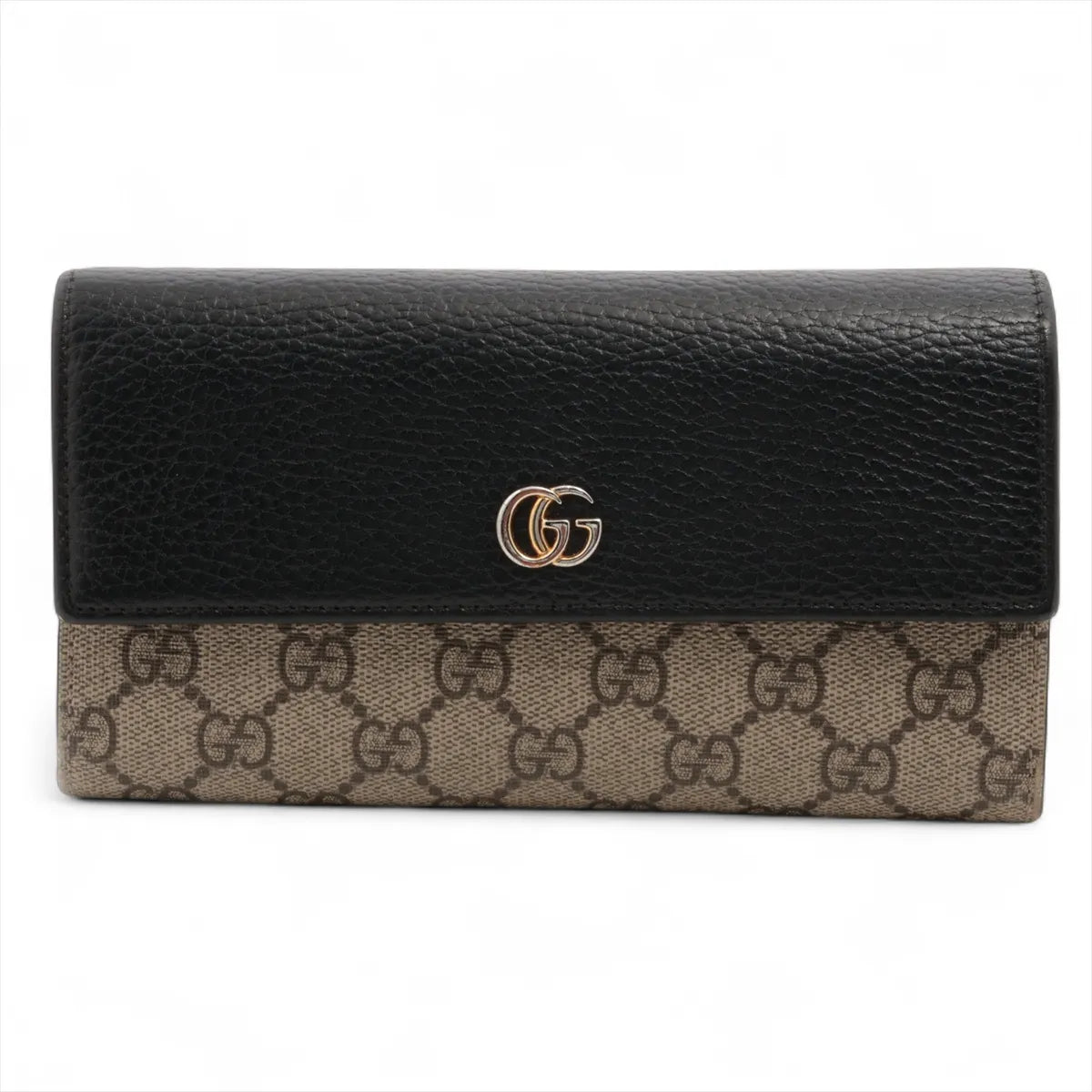 Gucci Marmont Long Wallet GG Supreme Black Leather 3376
