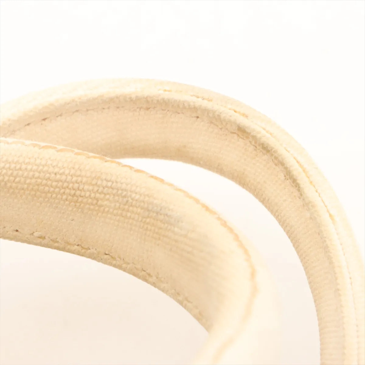 Prada Canapa Rattan Canvas 2-Way Handbag Beige White 3410