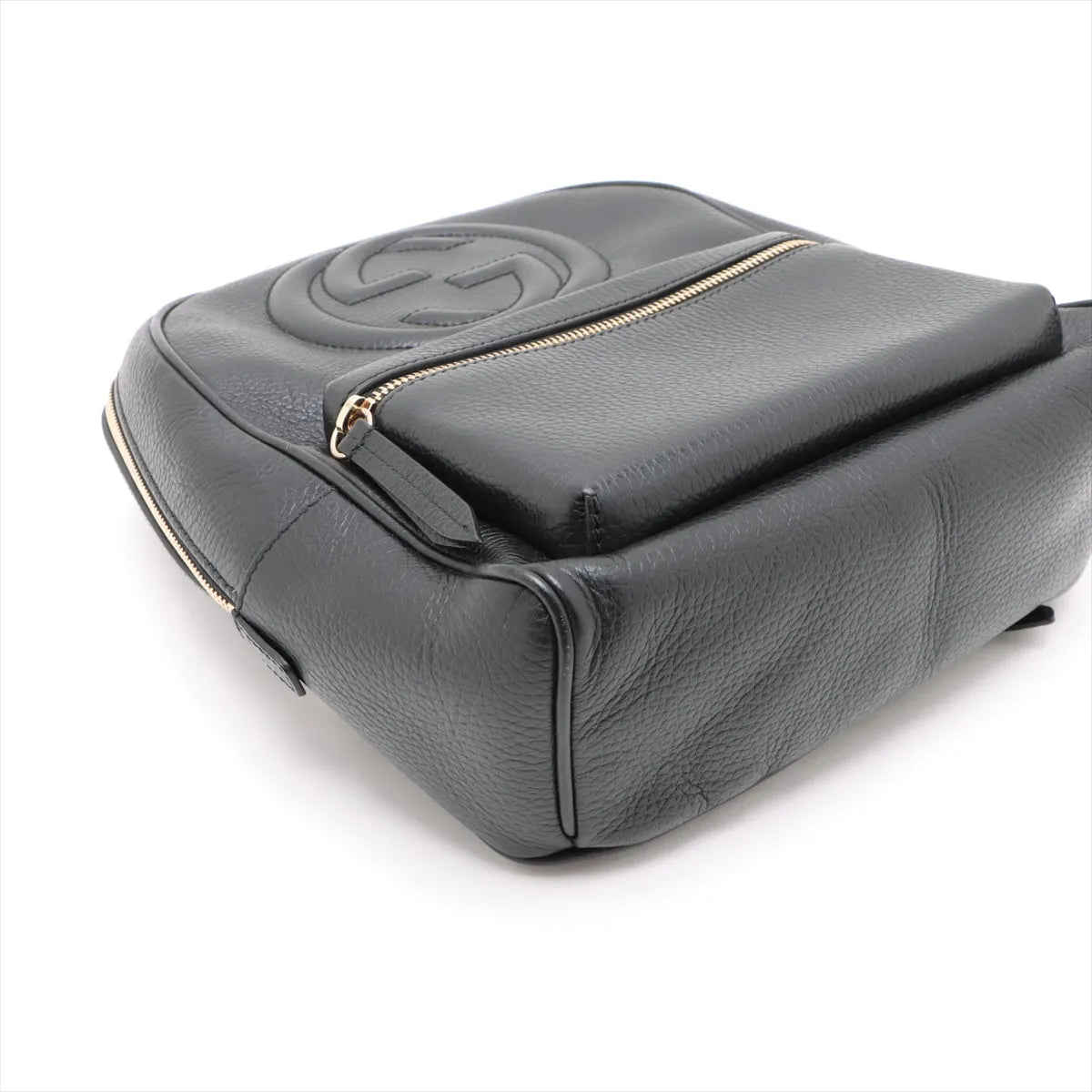 Gucci Soho Chain Interlocking G Backpack Black Leather 3472