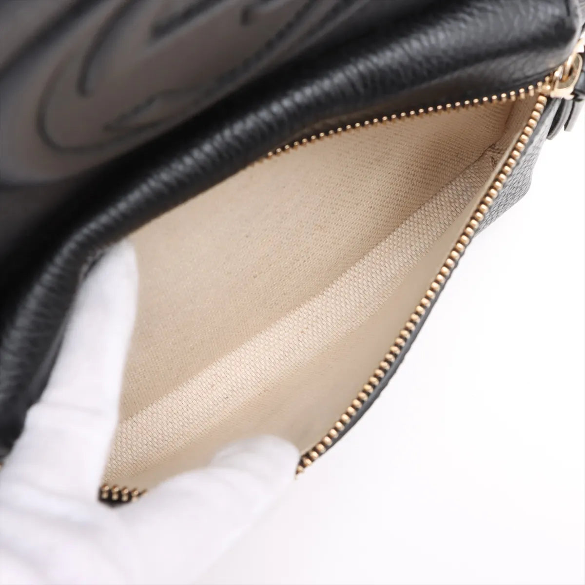 Gucci Soho Chain Interlocking G Backpack Black Leather 3472