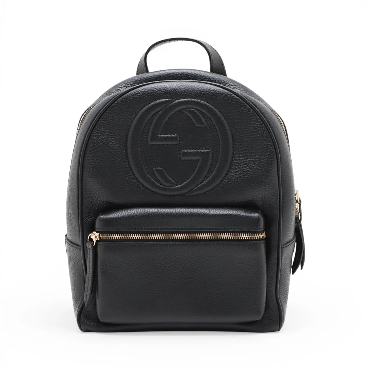 Gucci Soho Chain Interlocking G Backpack Black Leather 3472