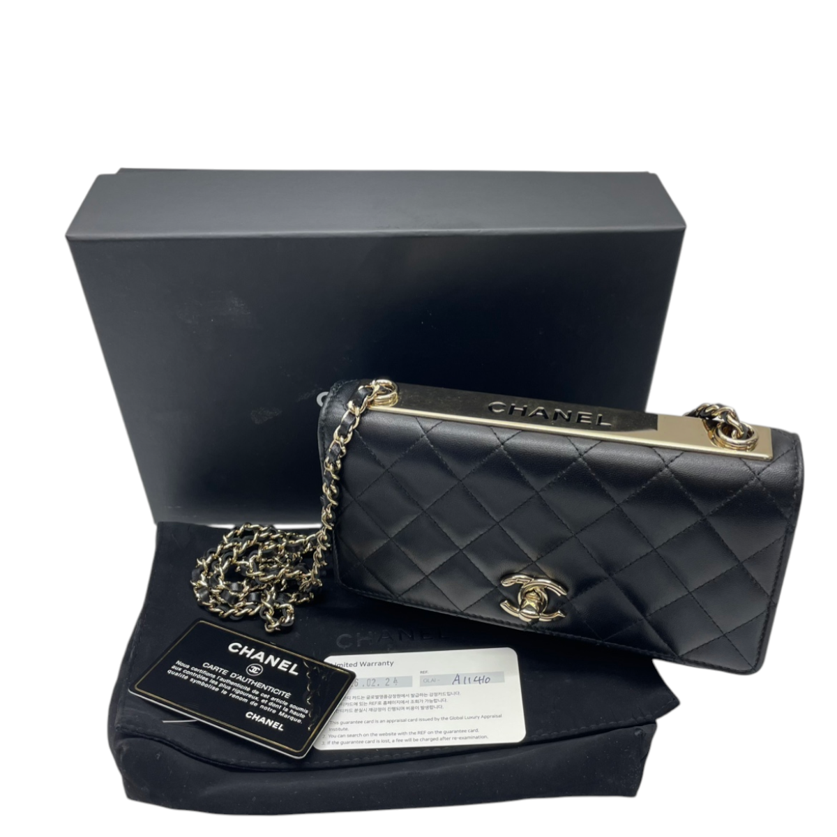 Chanel Trendy WOC Black Lambskin GHW (Full Set) 3153