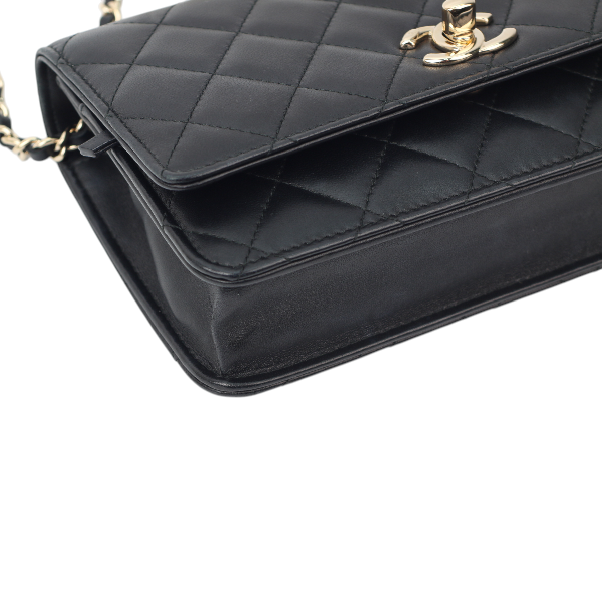 Chanel Trendy WOC Black Lambskin GHW (Full Set) 3153