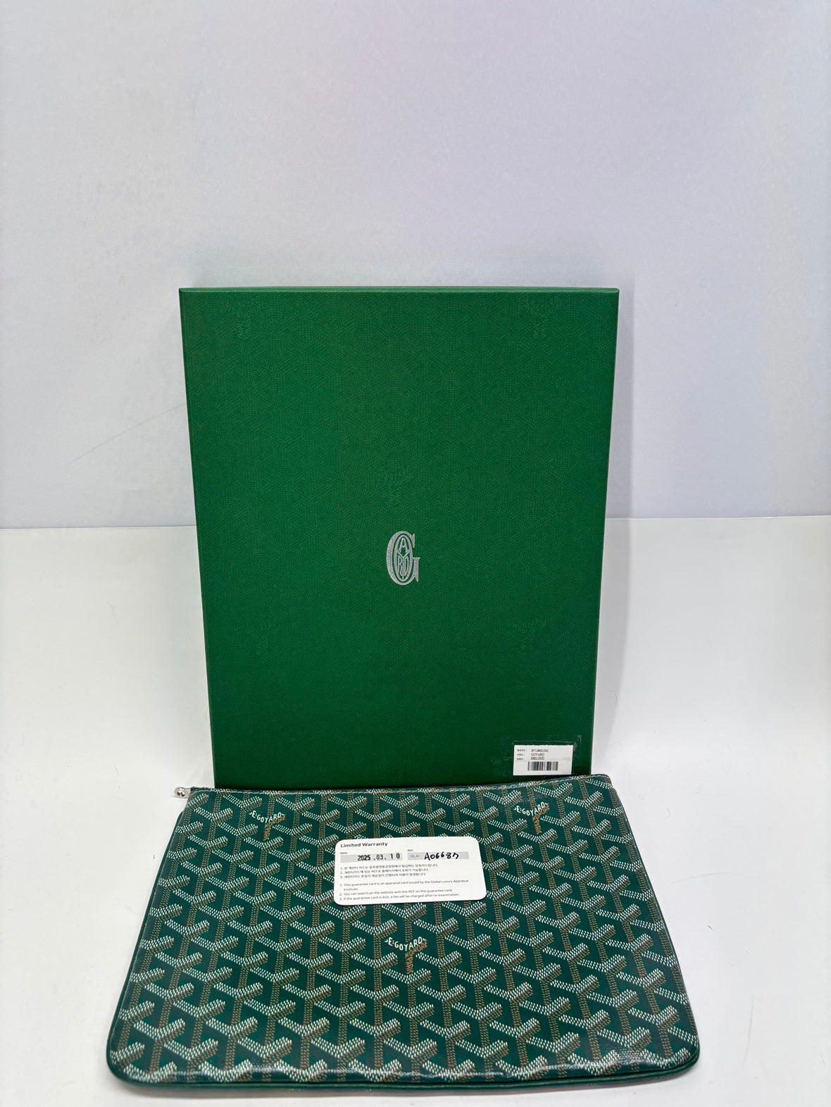 Goyard Senat Clutch Zip Pouch MM Green 3155