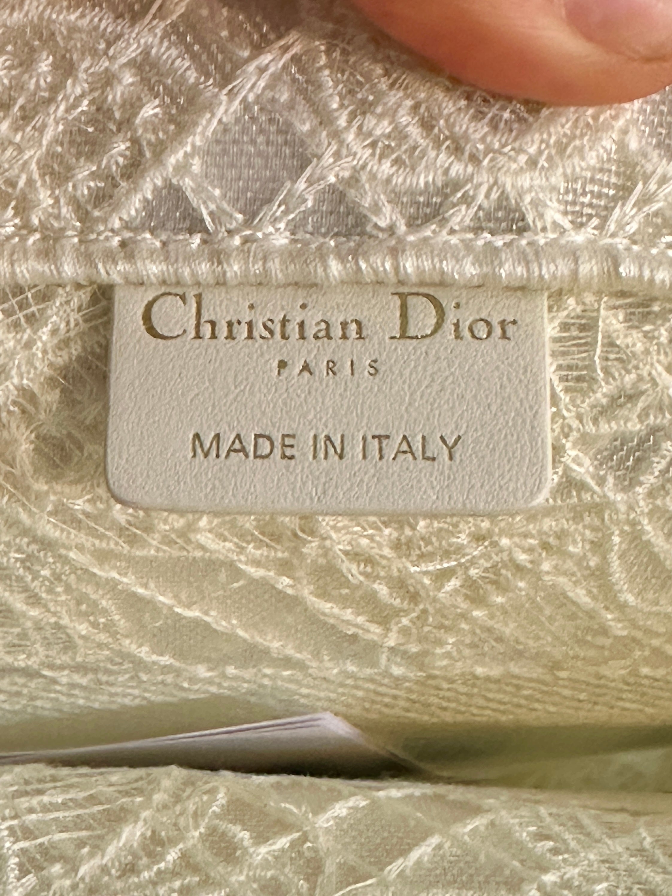 Dior Medium Book Tote 3D Macrame D-Lace Butterfly White