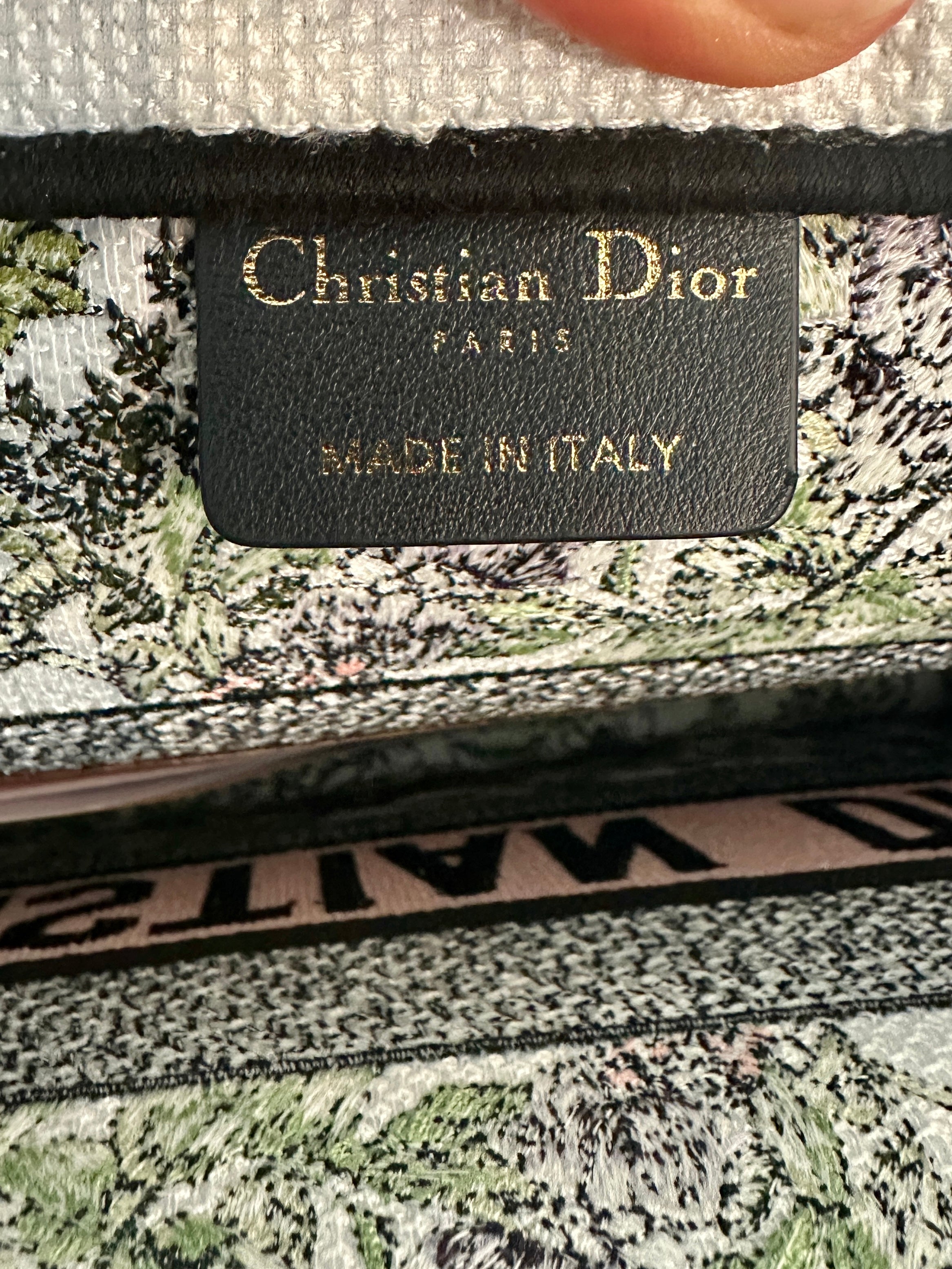 Dior Medium Book Tote White Multicolor D-Floral Embroidery Pink