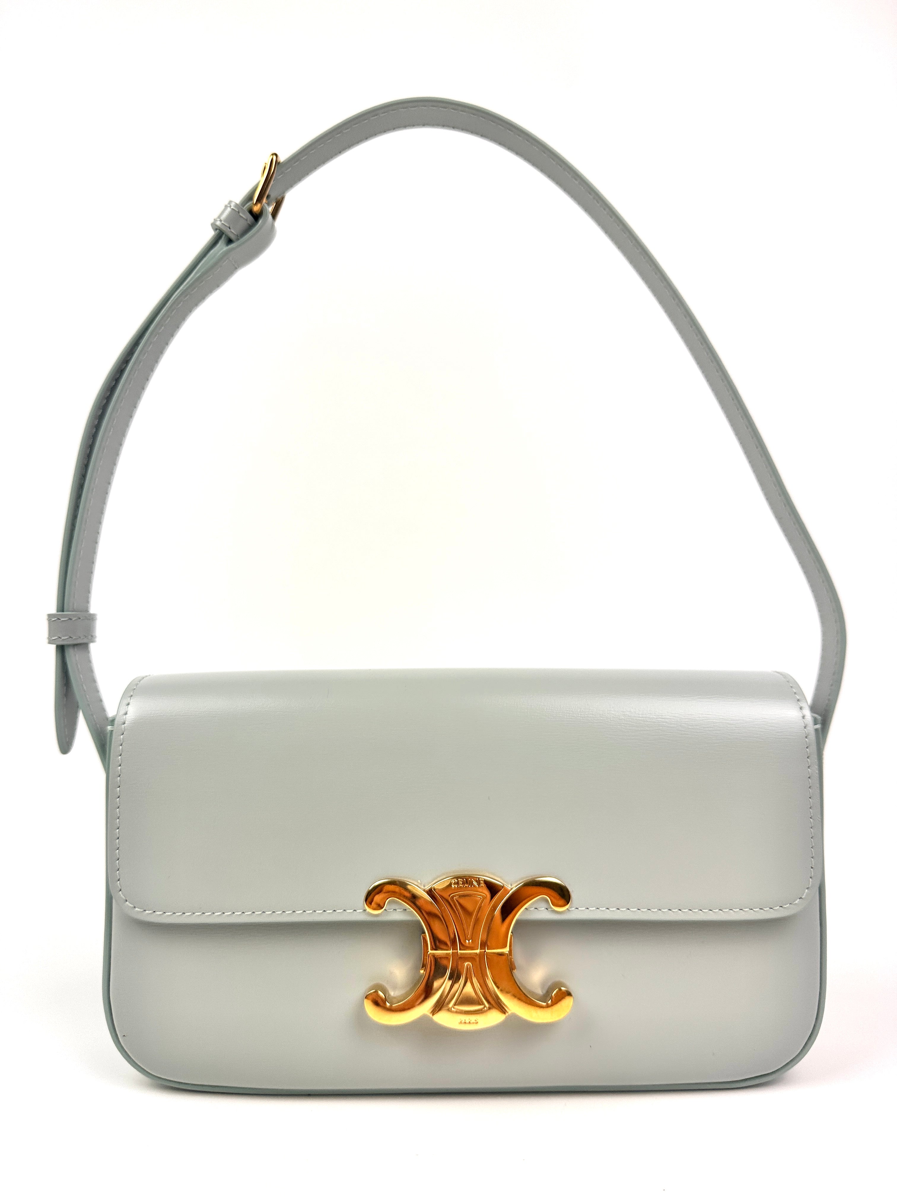 Celine Claude Shoulder Bag Soft Blue