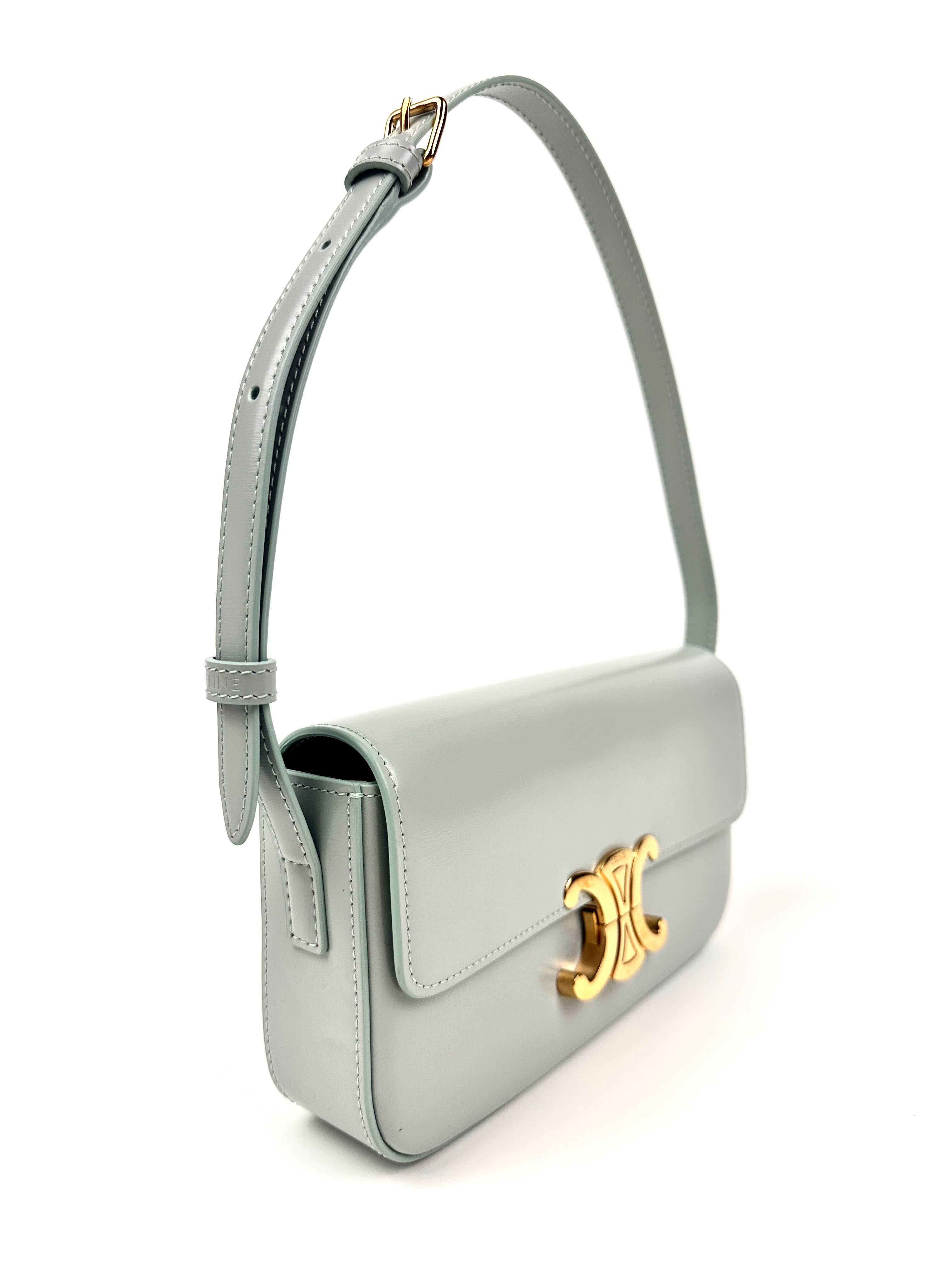 Celine Claude Shoulder Bag Soft Blue