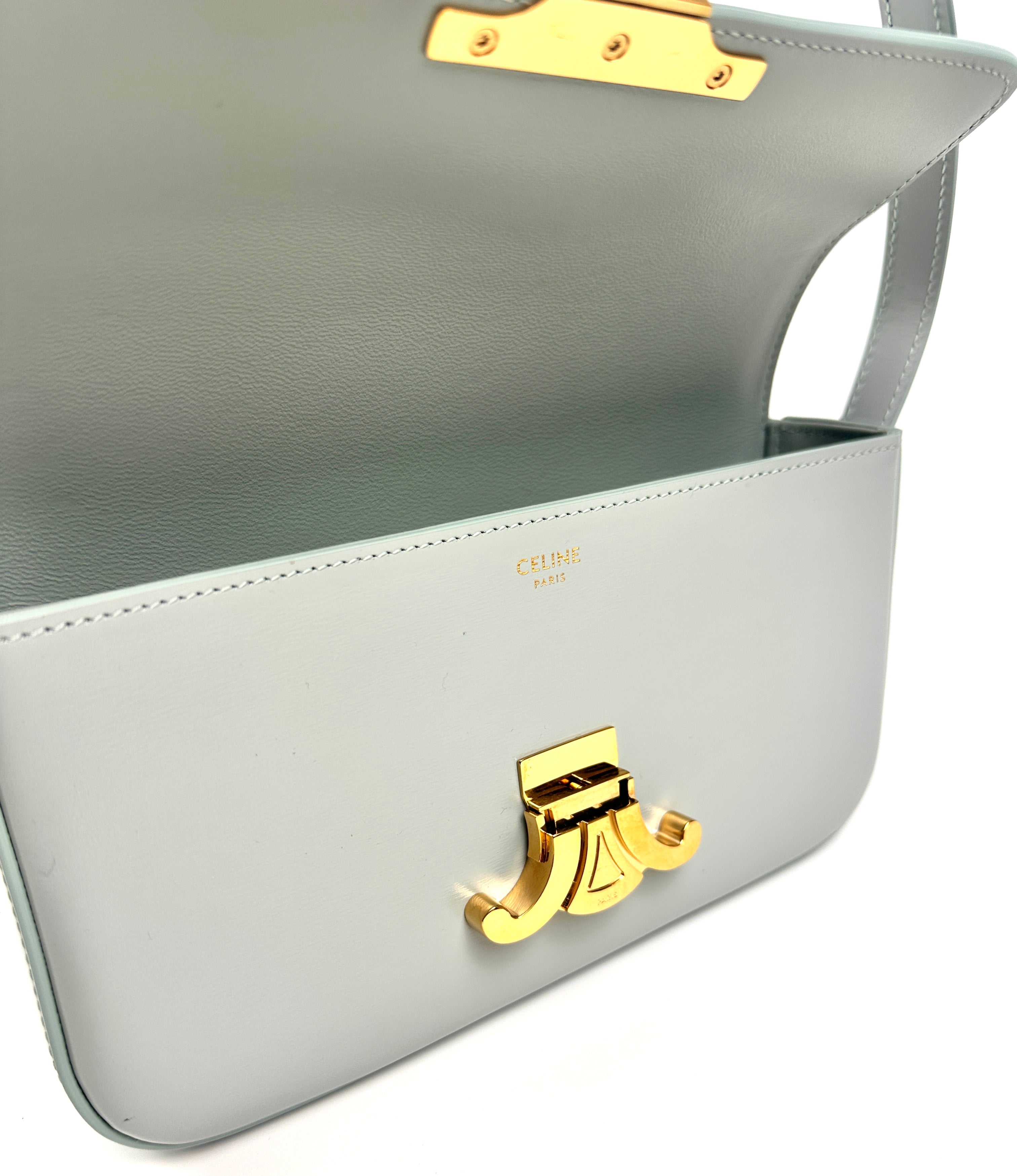 Celine Claude Shoulder Bag Soft Blue