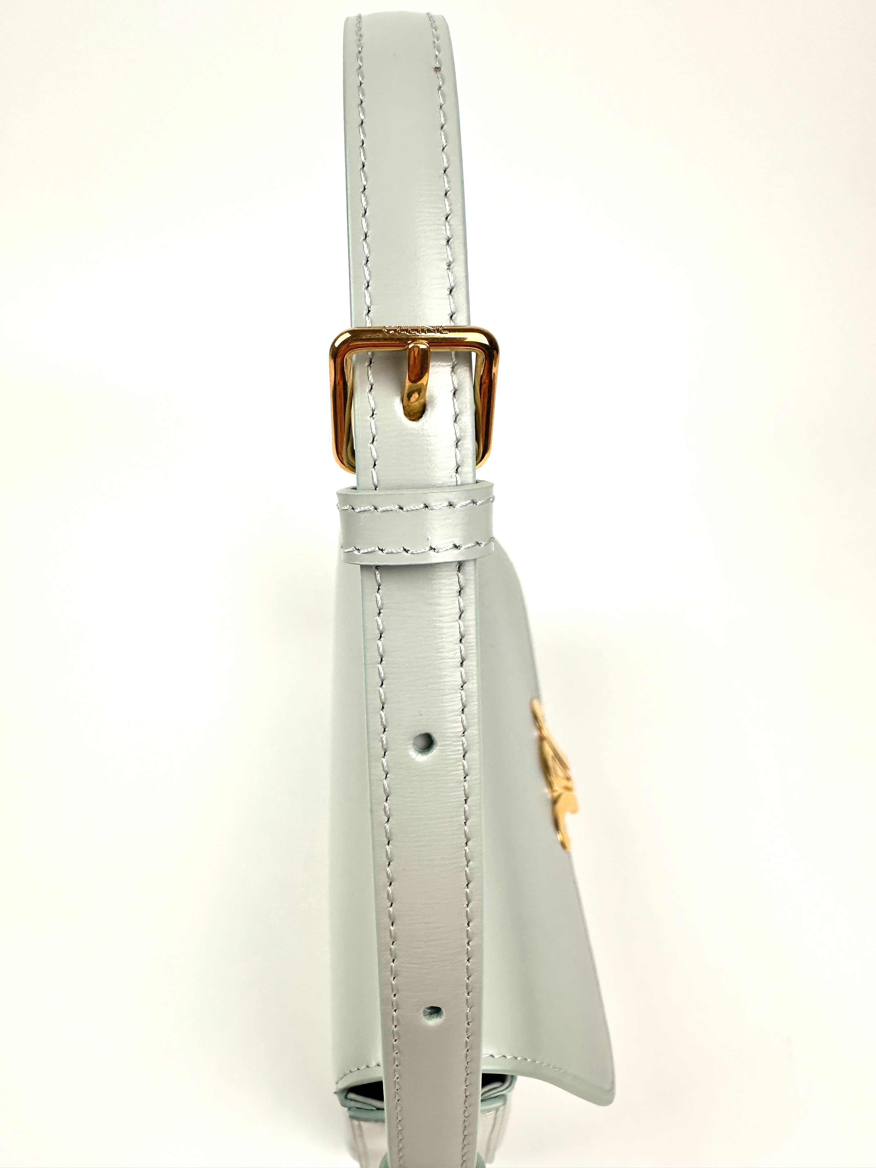 Celine Claude Shoulder Bag Soft Blue