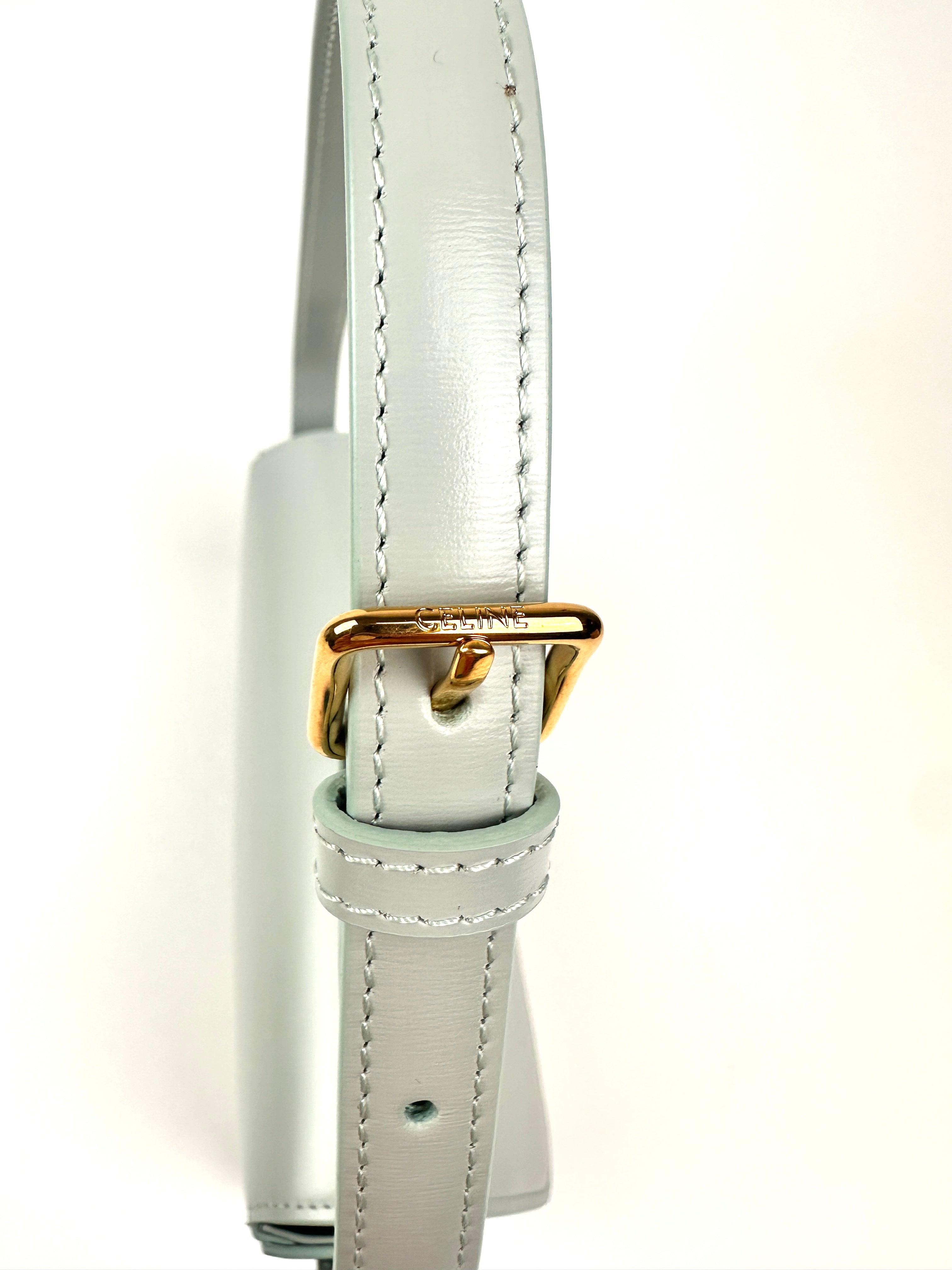 Celine Claude Shoulder Bag Soft Blue