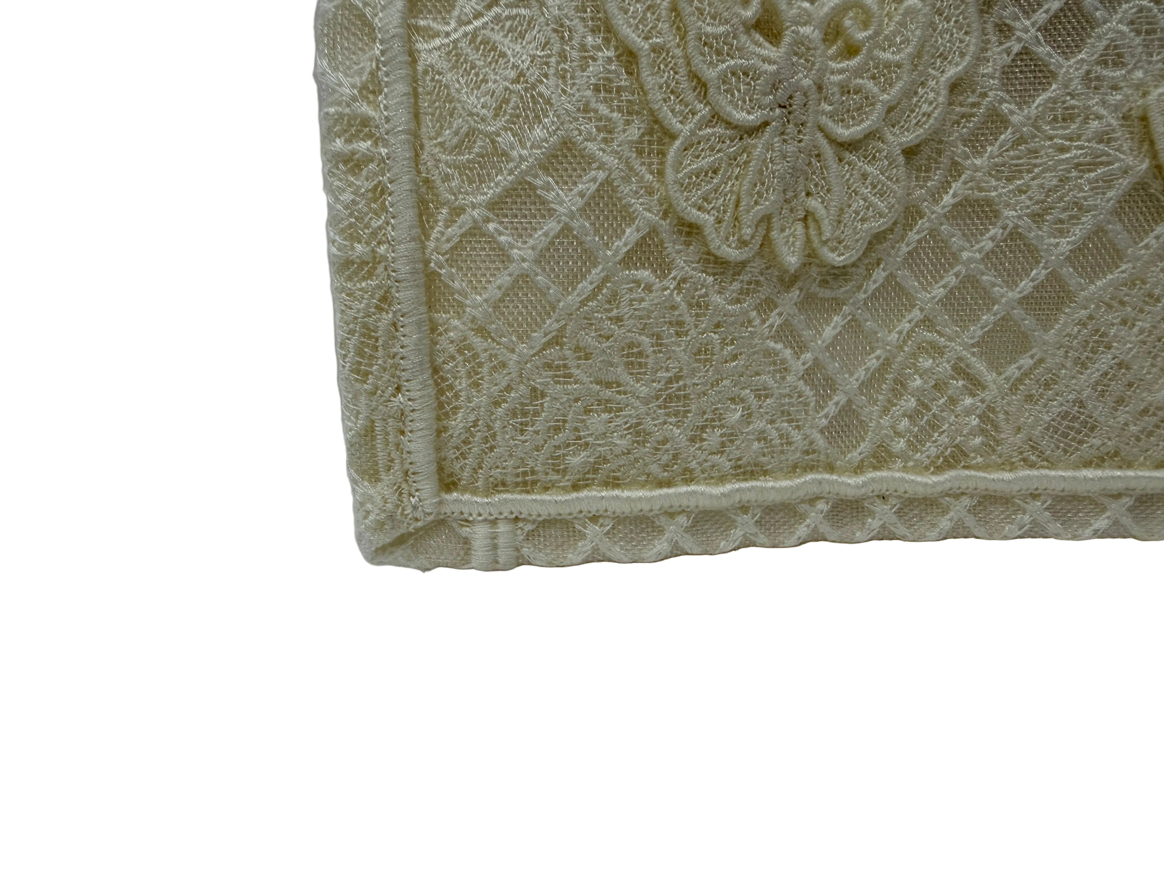 Dior Medium Book Tote 3D Macrame D-Lace Butterfly White