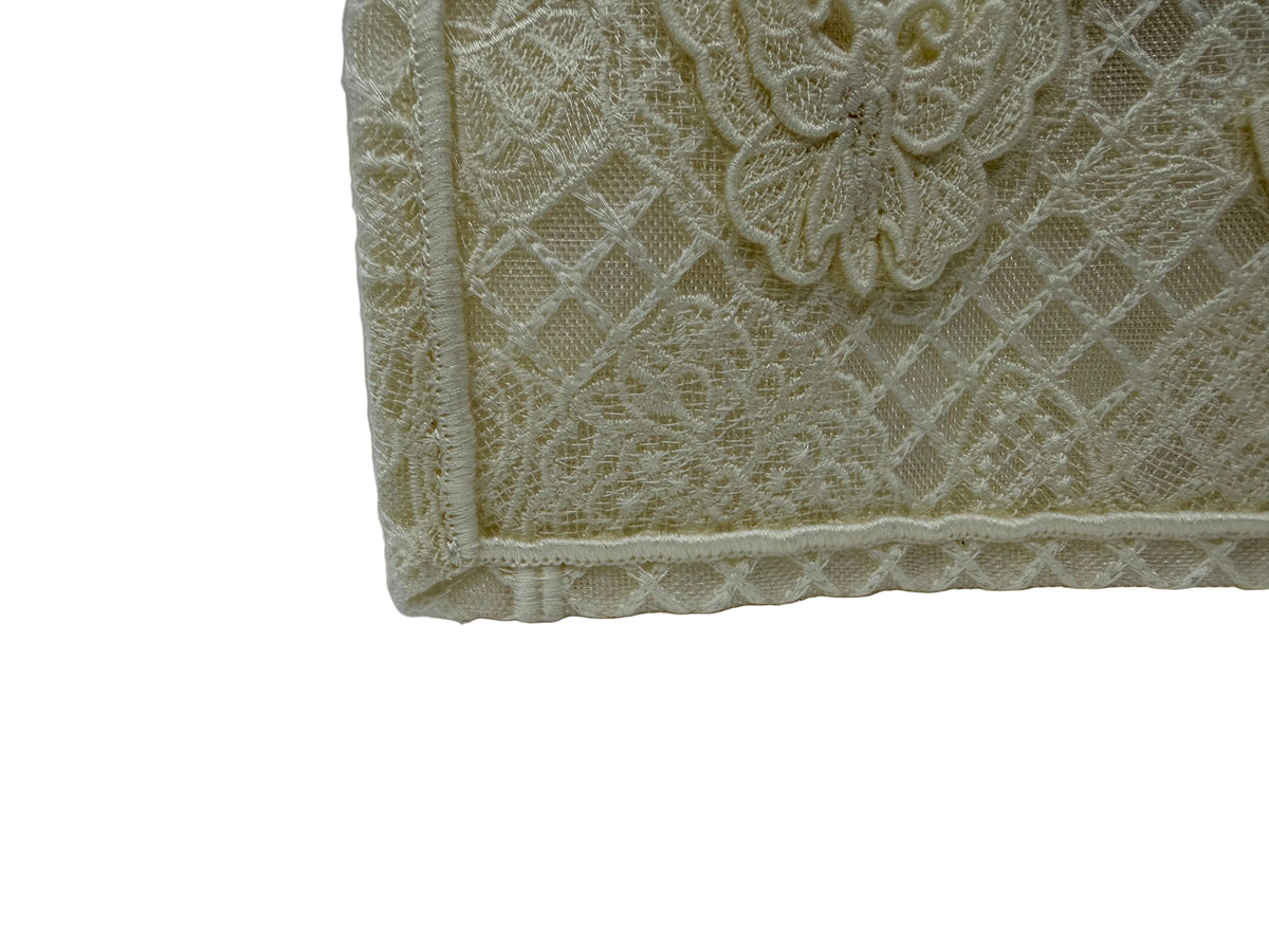 Dior Medium Book Tote 3D Macrame D-Lace Butterfly White