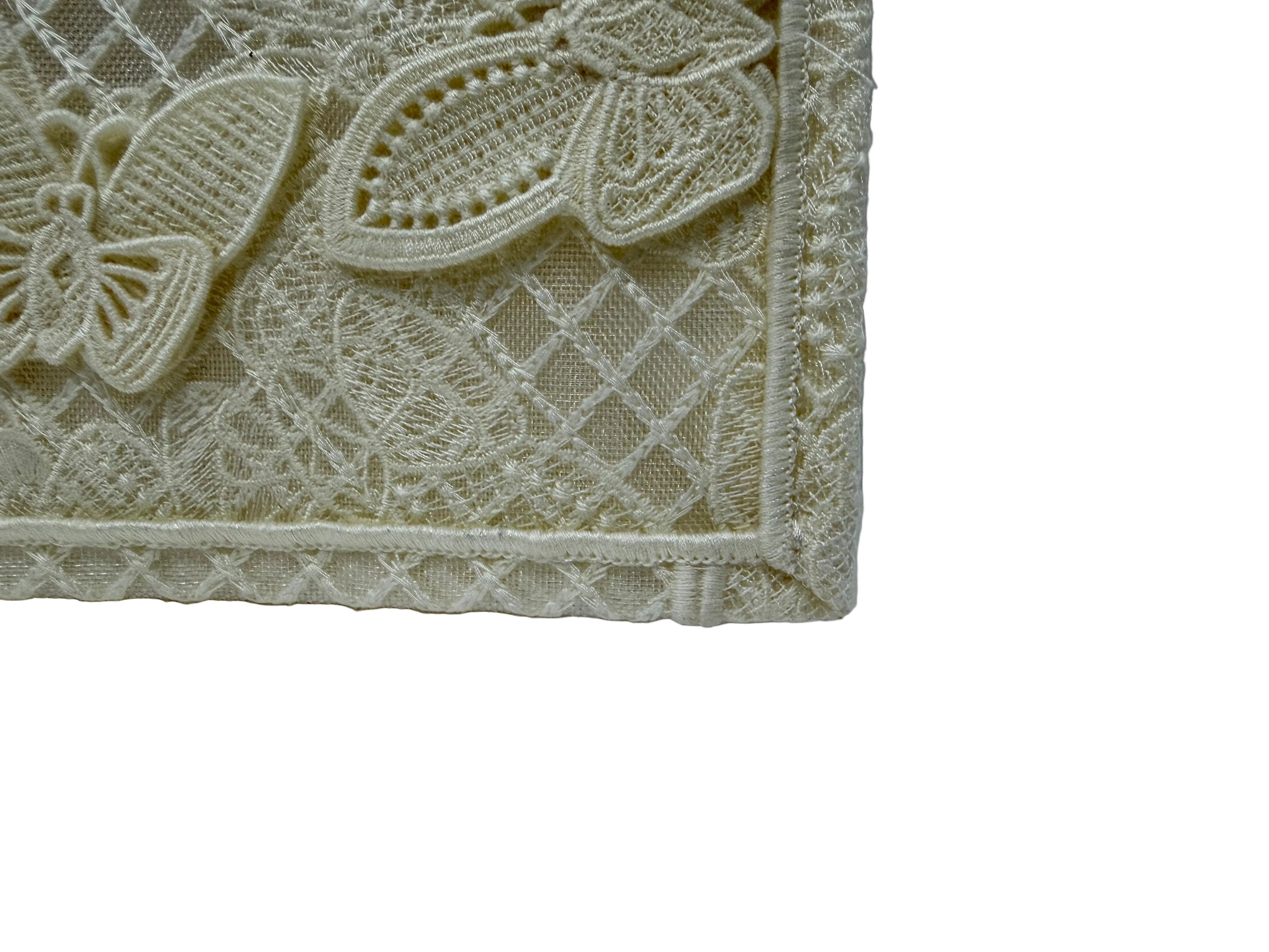 Dior Medium Book Tote 3D Macrame D-Lace Butterfly White