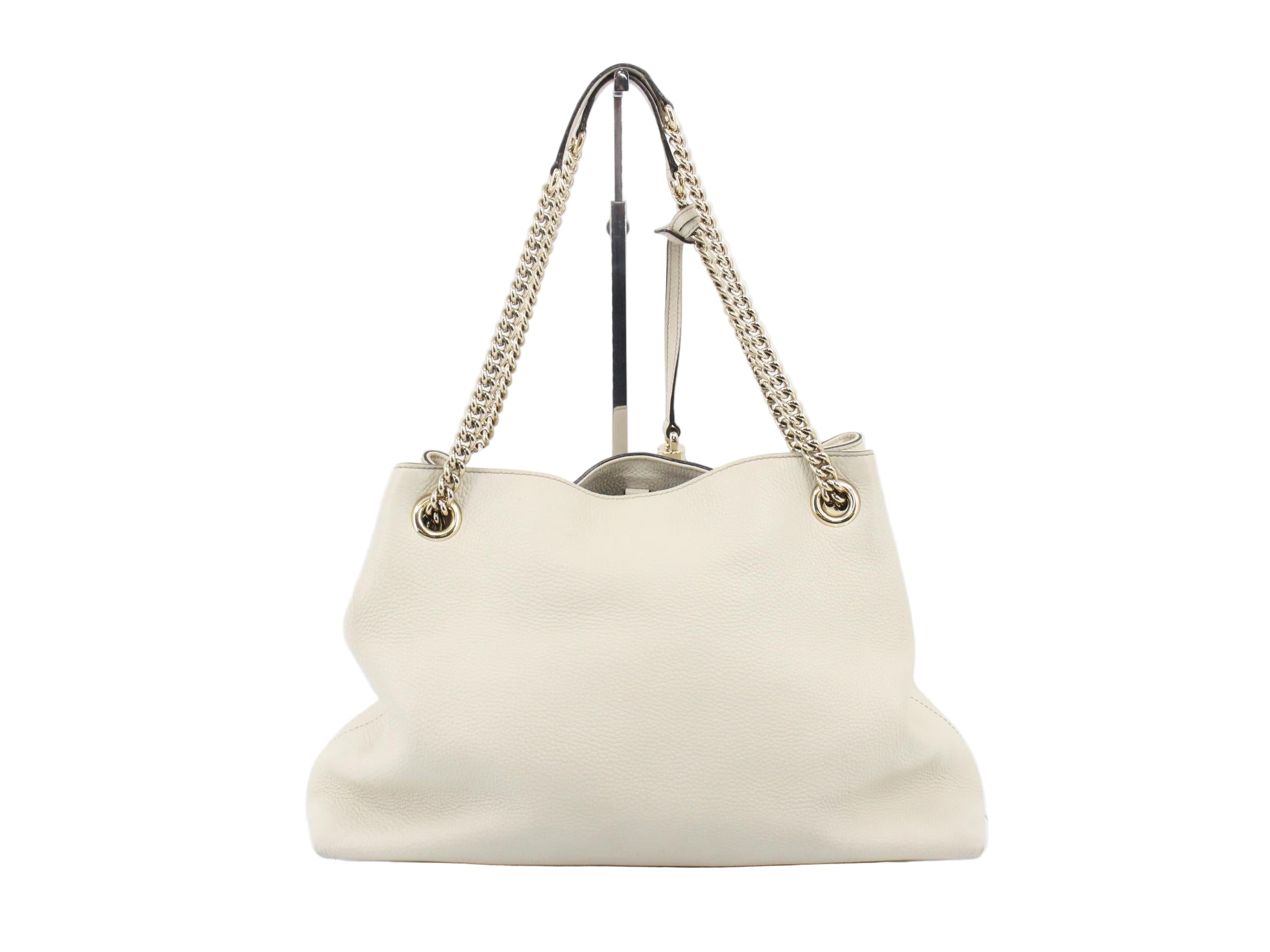 Gucci Soho Chain Shoulder Bag Cream Leather 2916