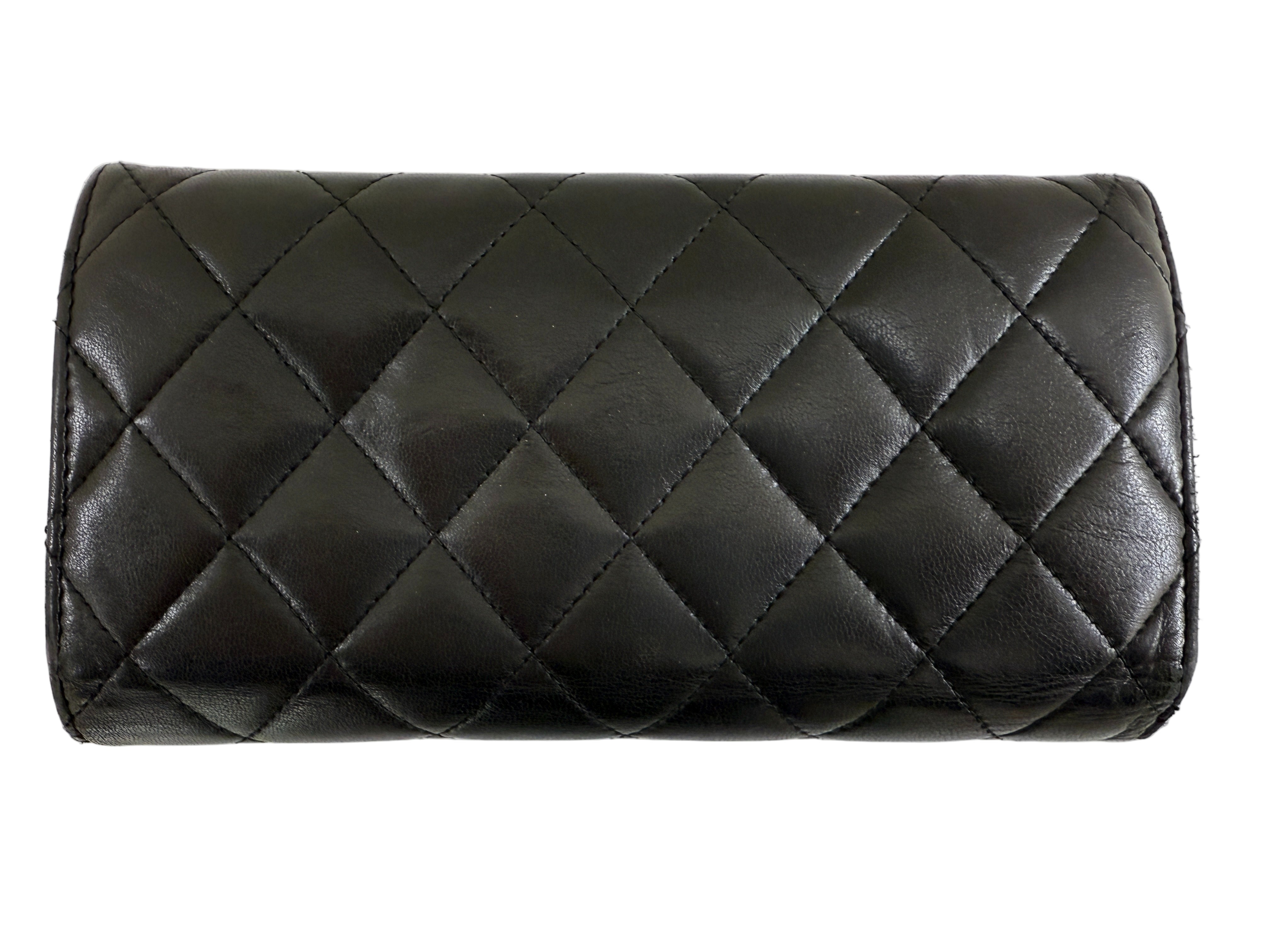 Chanel Long Snap Wallet Black Lambskin 2923