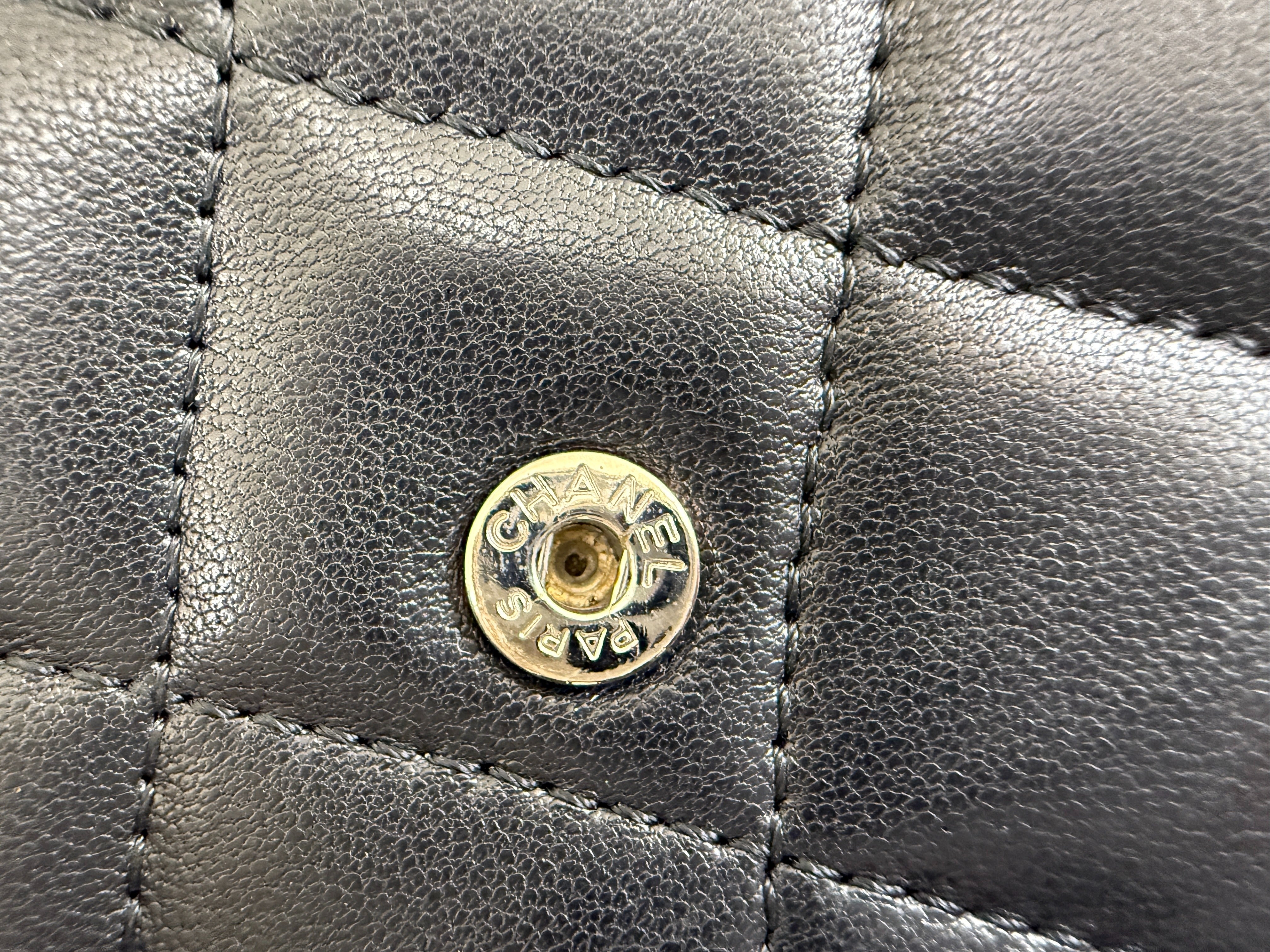 Chanel Long Snap Wallet Black Lambskin 2923