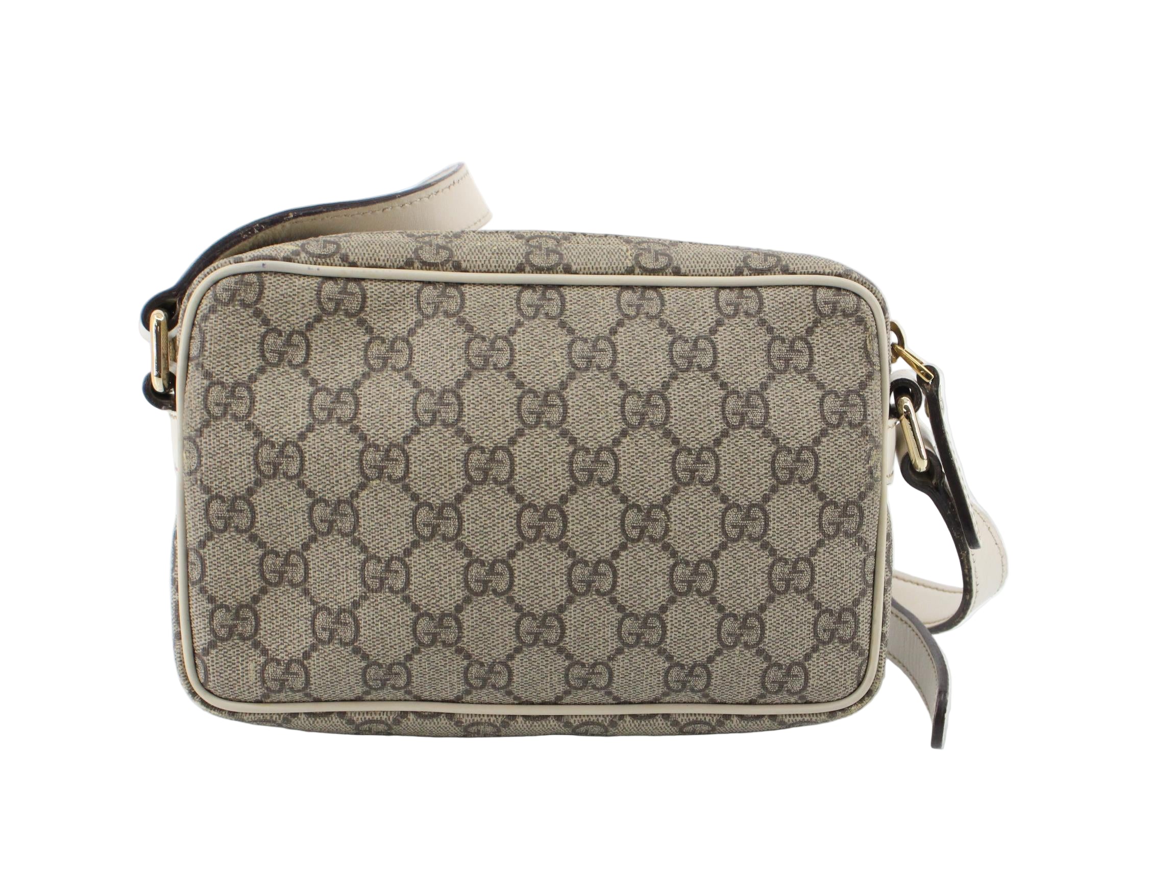 Gucci GG Supreme Front Zip Crossbody White 2937