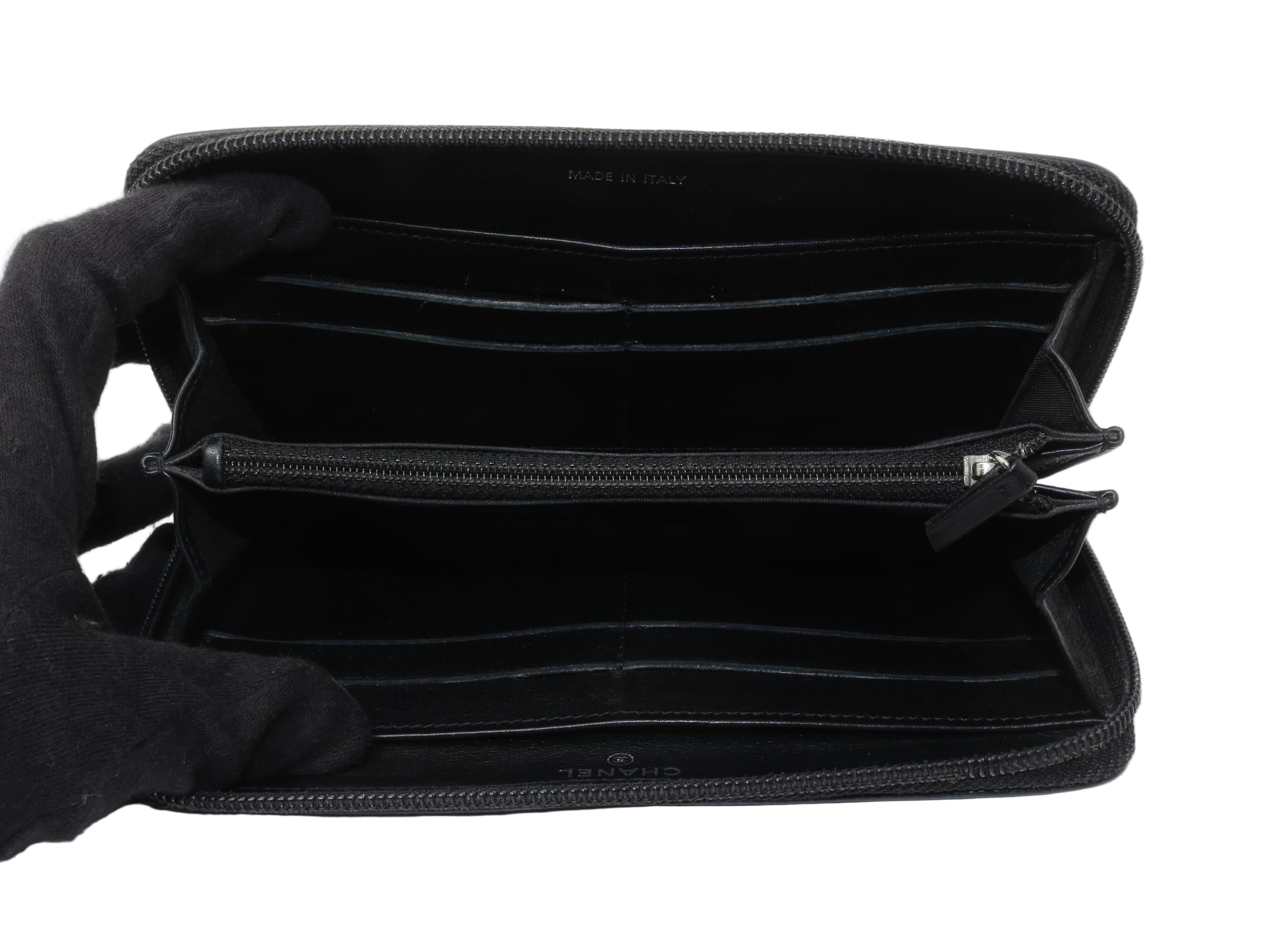 Chanel Timeless Coco Mark Zippy Wallet Black Caviar 2949