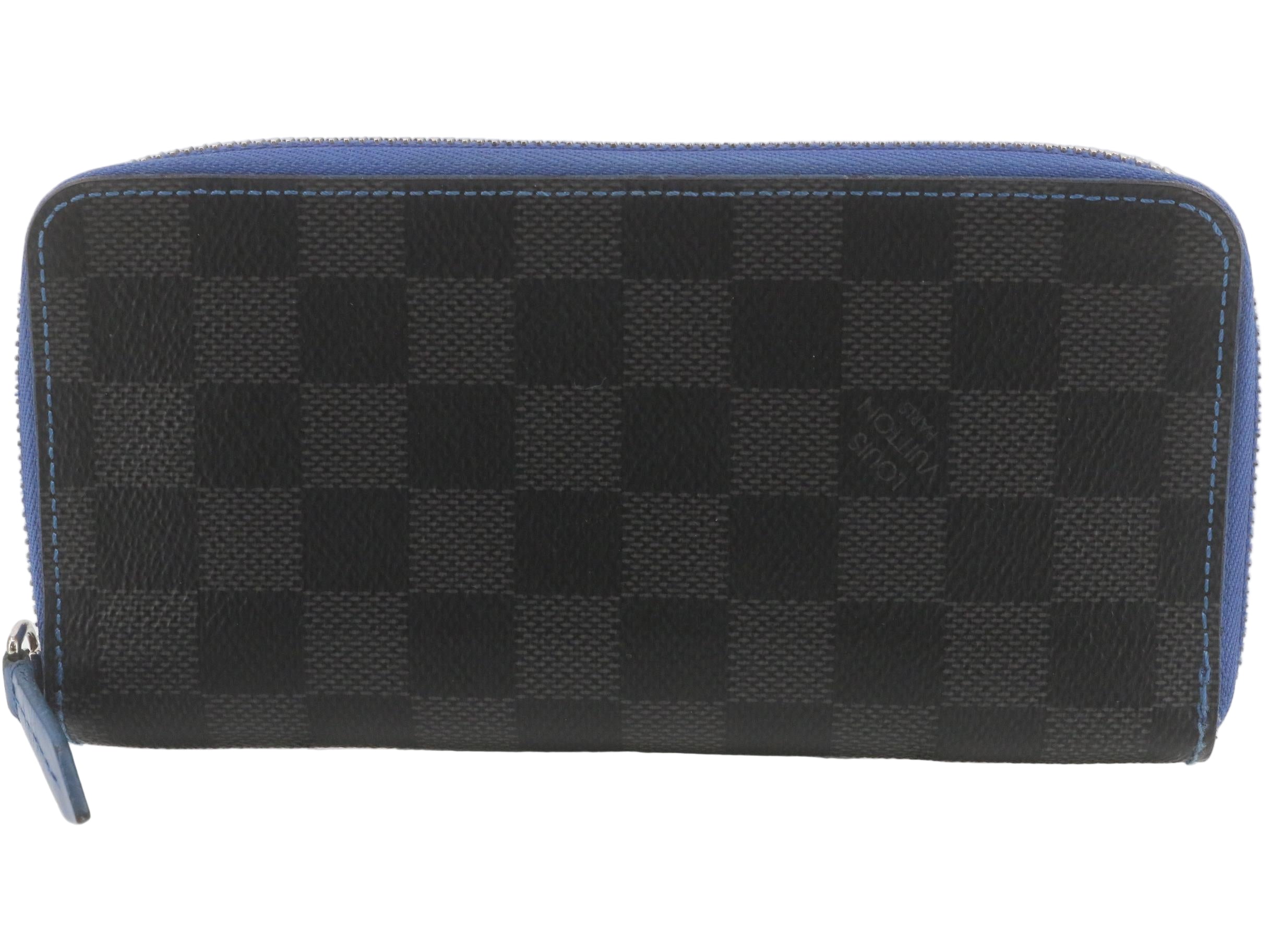 Louis Vuitton Vertical Zippy Wallet Damier Graphite Blue 2951