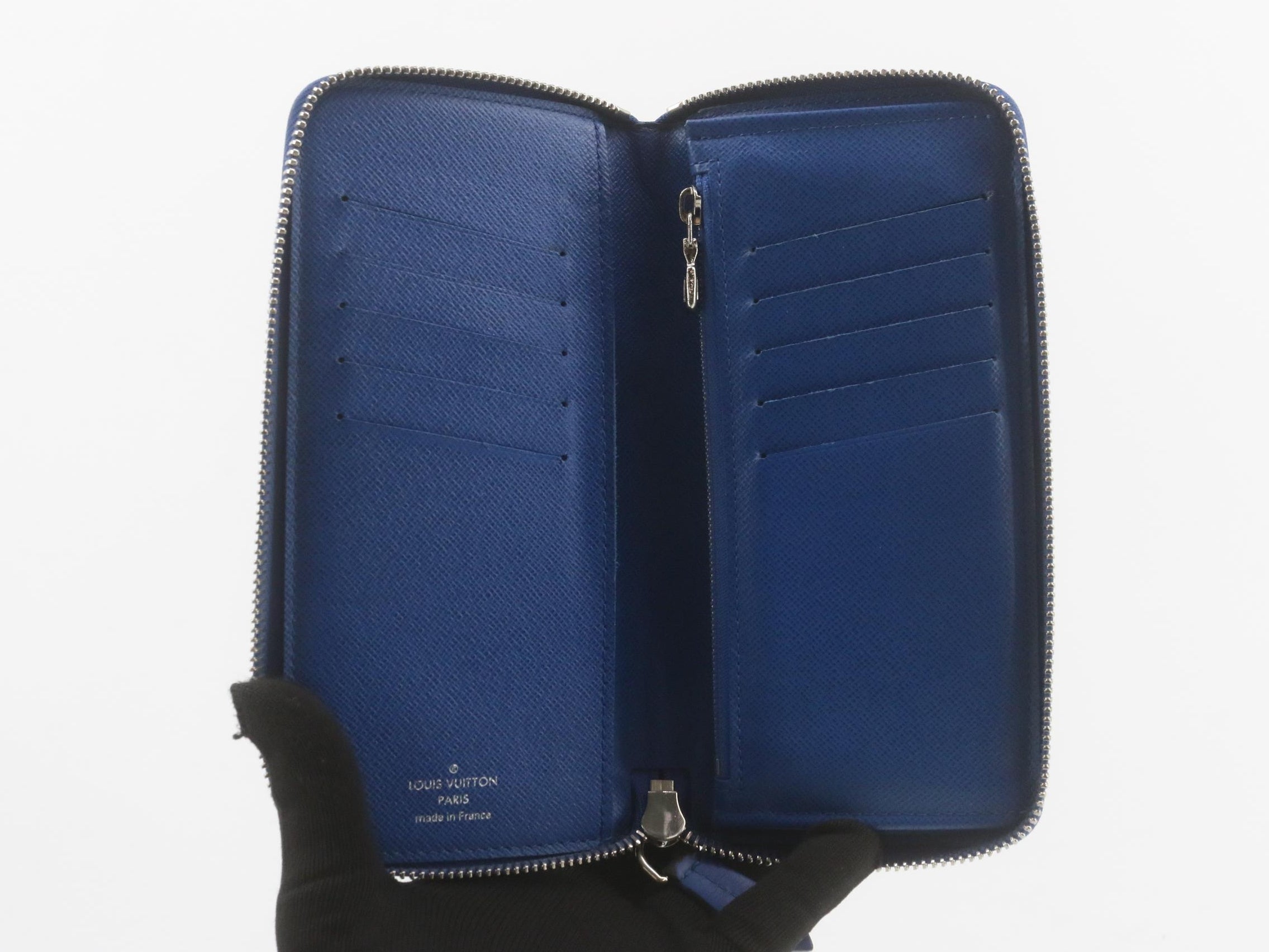 Louis Vuitton Vertical Zippy Wallet Damier Graphite Blue 2951