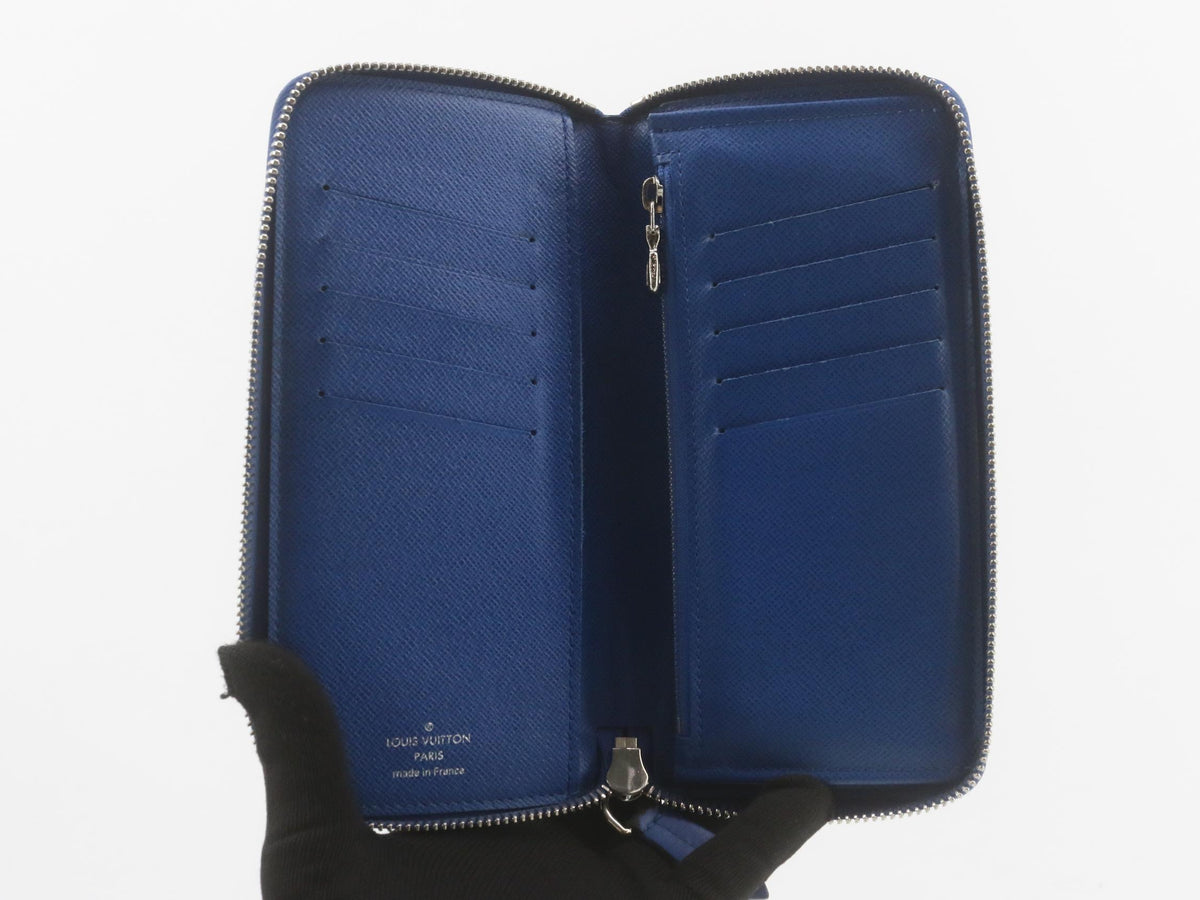 Louis Vuitton Vertical Zippy Wallet Damier Graphite Blue 2951
