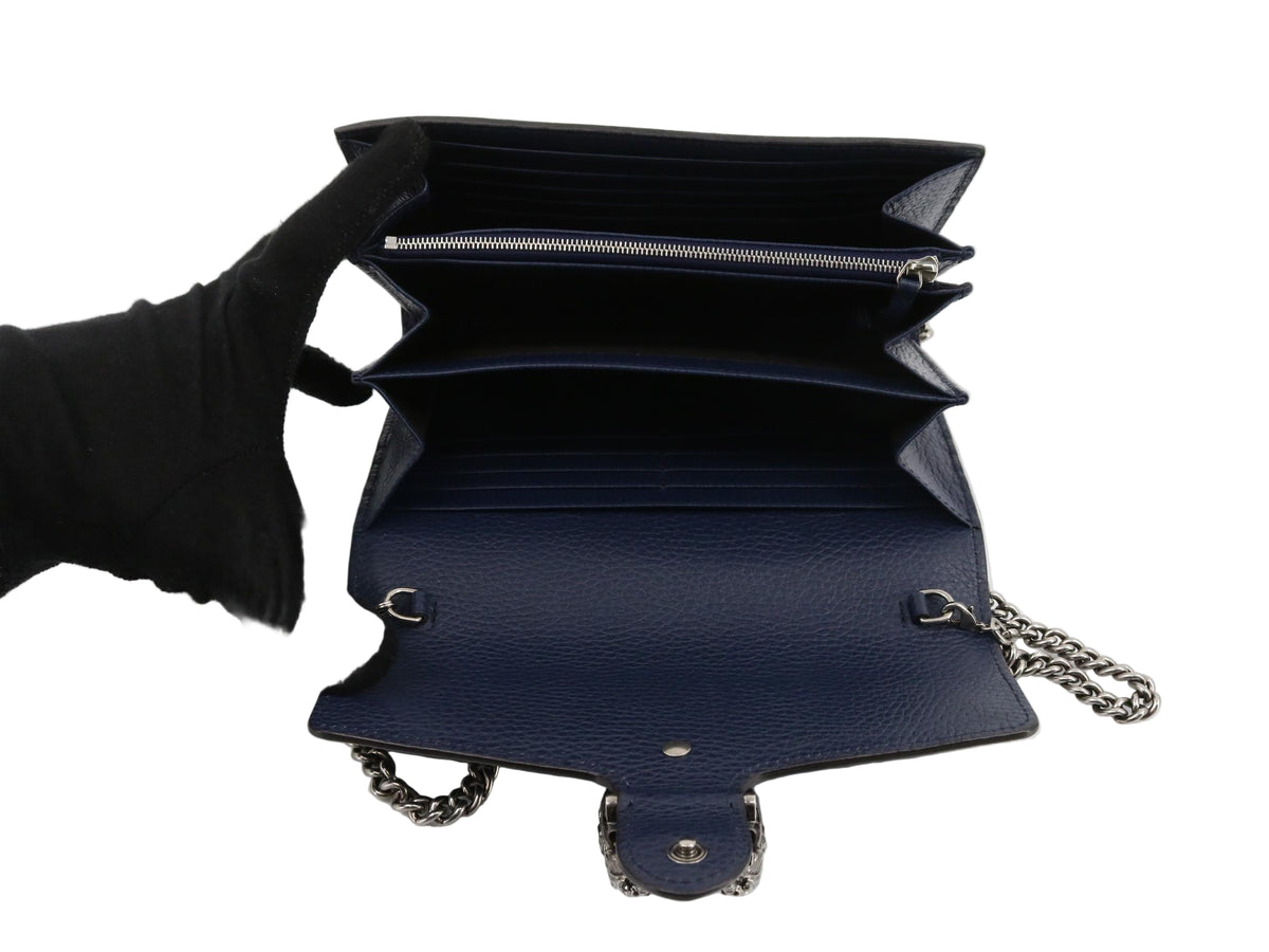 Gucci Dionysus Wallet on Chain Midnight Blue 2952