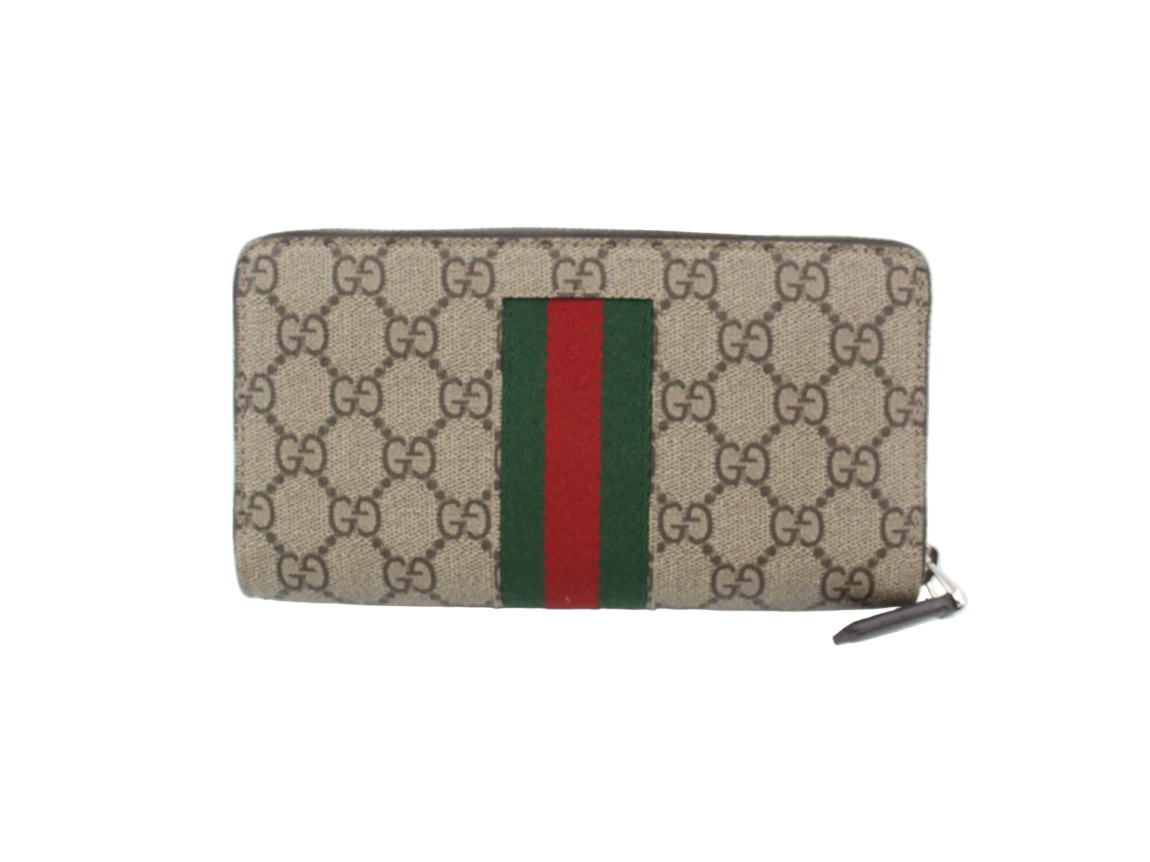 Gucci Web Zippy Wallet GG Supreme Sherry Line 2956