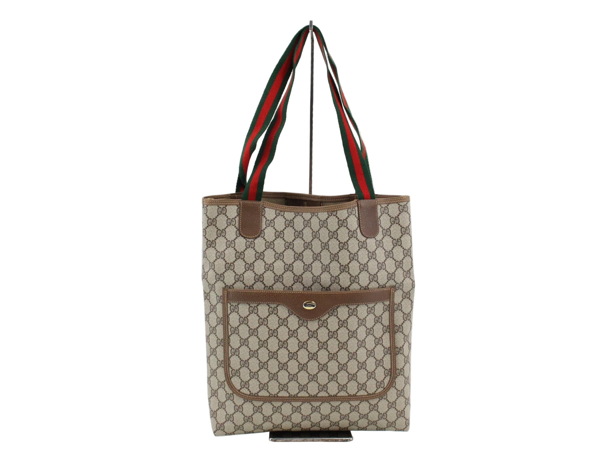 Gucci Vintage Shopper Tote GG Supreme Sherry Line 2963