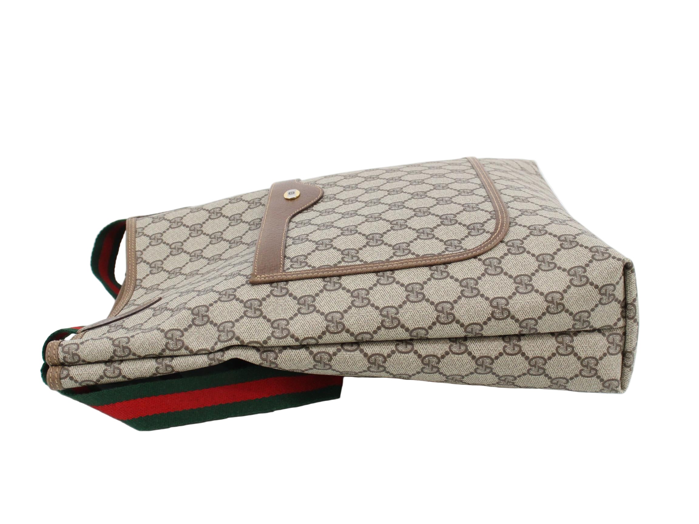 Gucci Vintage Shopper Tote GG Supreme Sherry Line 2963