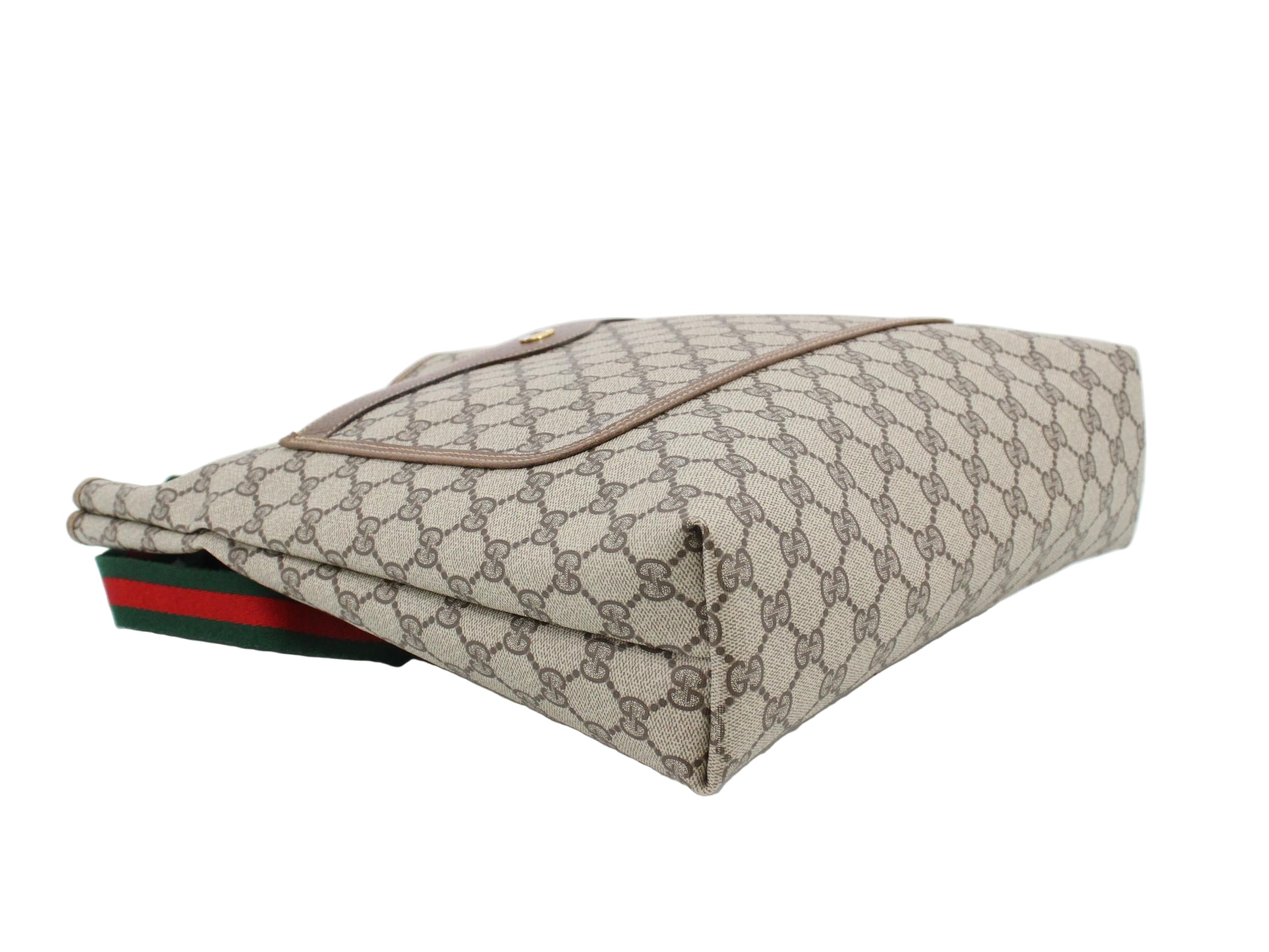 Gucci Vintage Shopper Tote GG Supreme Sherry Line 2963