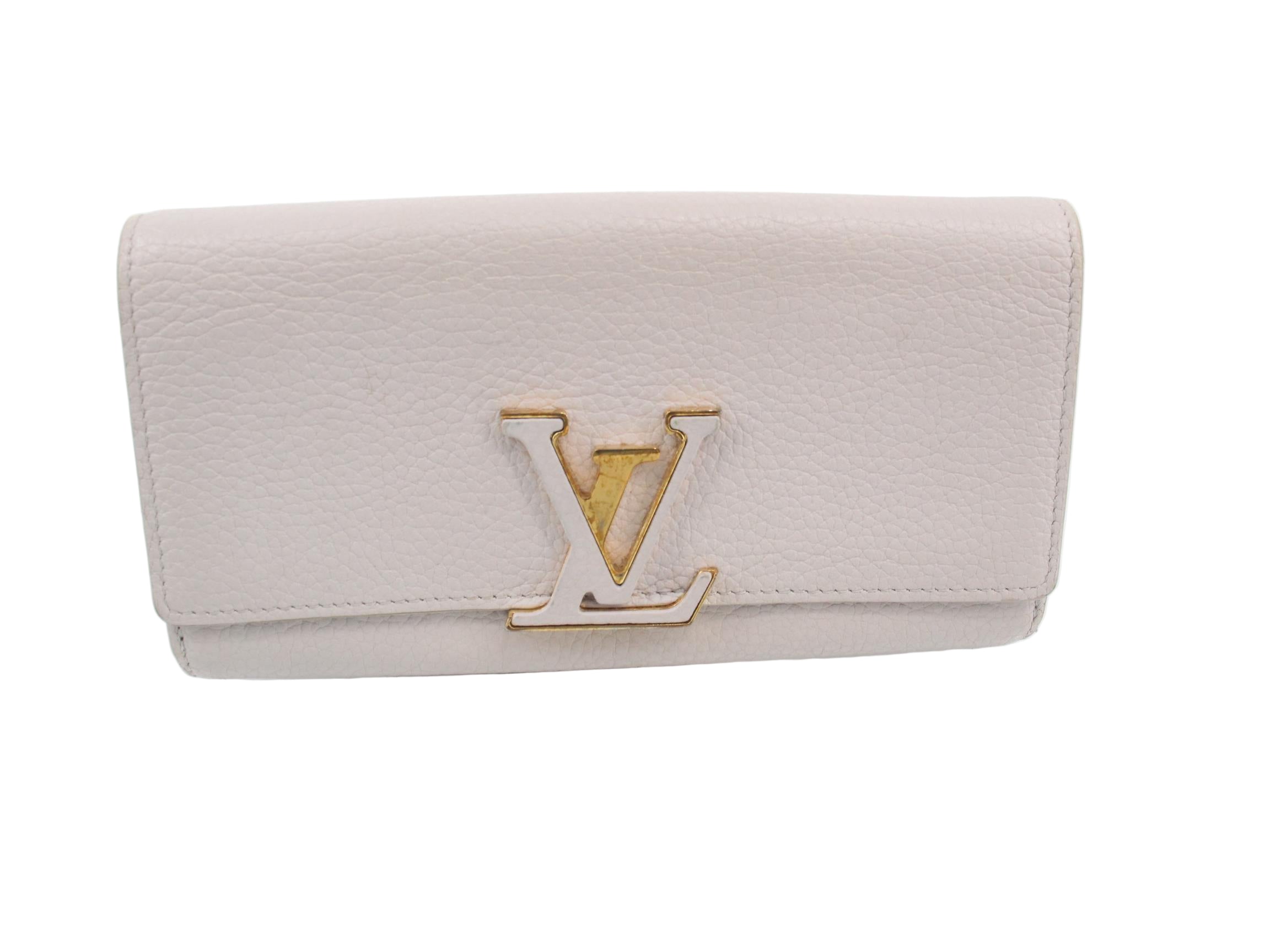 Louis Vuitton Capucines Wallet Grey Beige Leather 2964