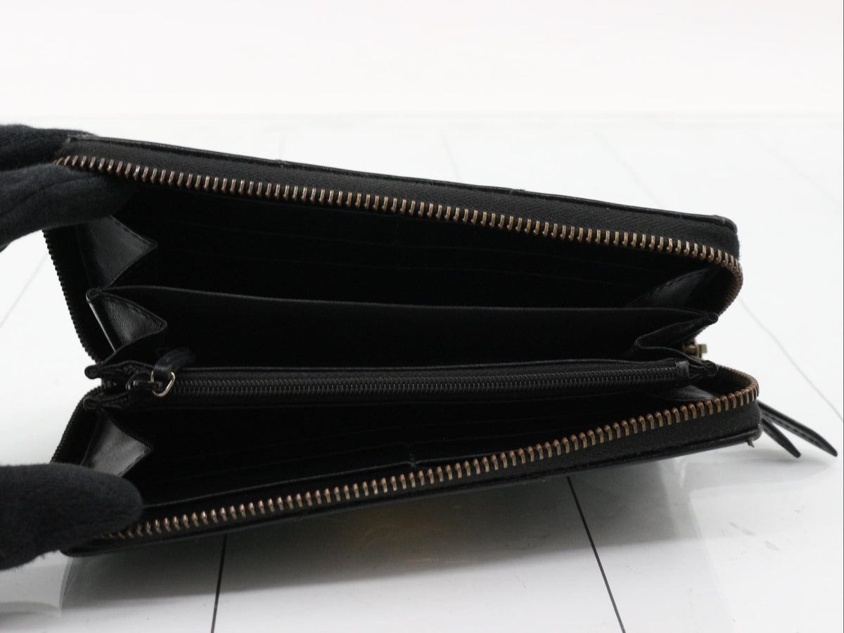Gucci Marmont Zippy Wallet Black Chevron 2968