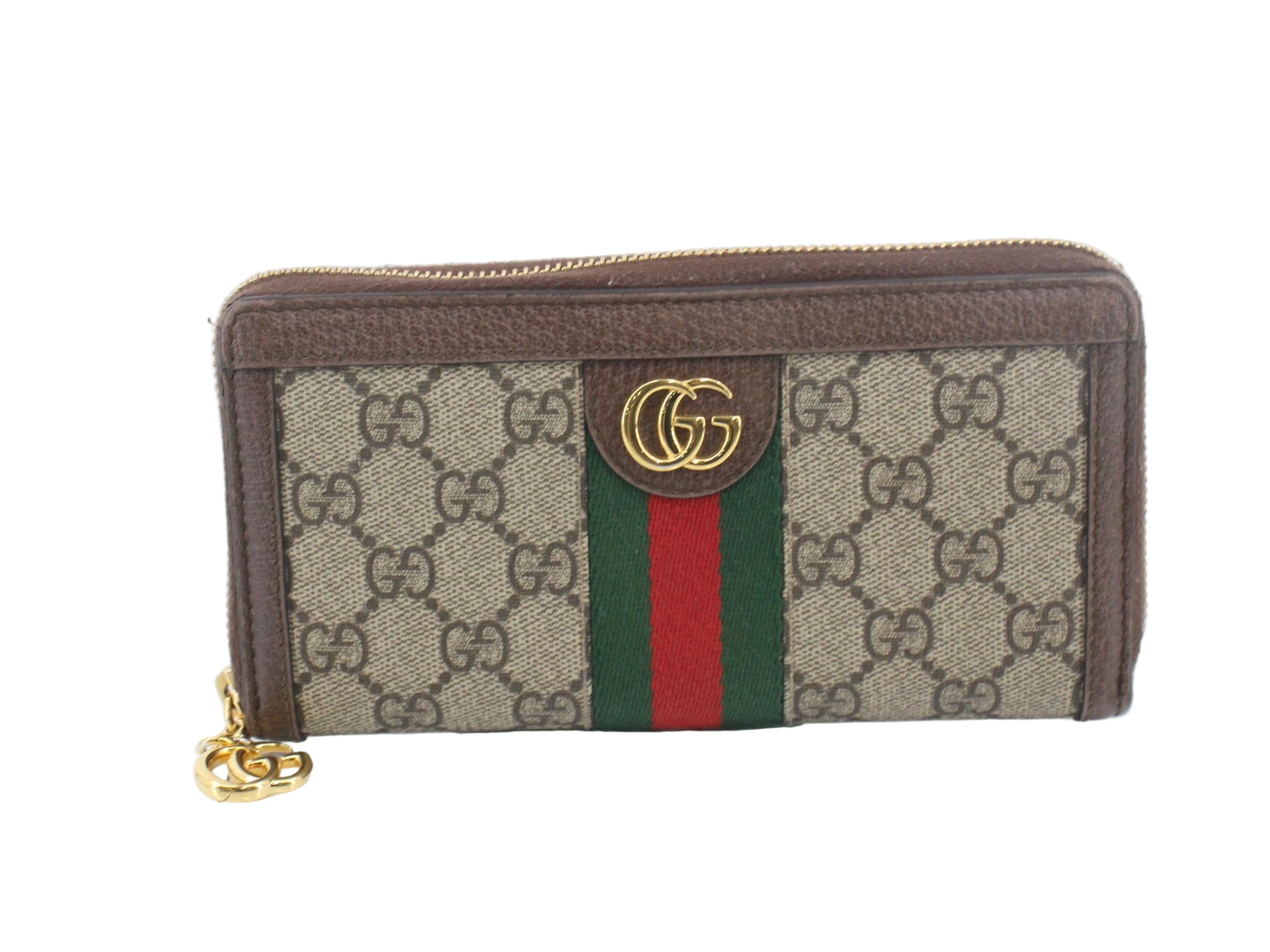 Gucci Ophidia Zippy Wallet GG Supreme Sherry Line 2971