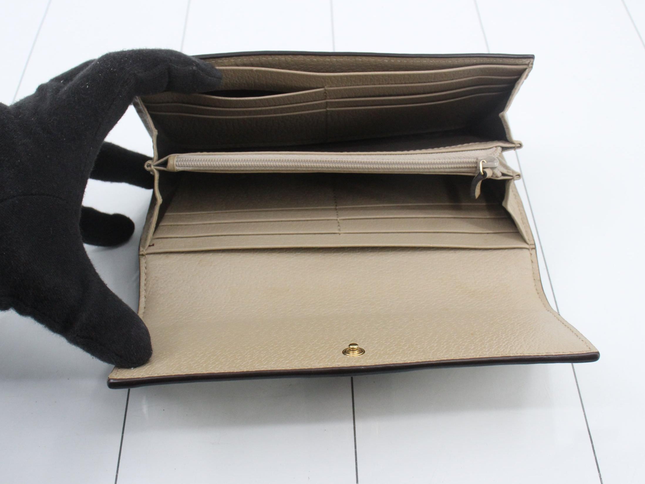 Gucci Ophidia Continental Wallet Beige GG 2973