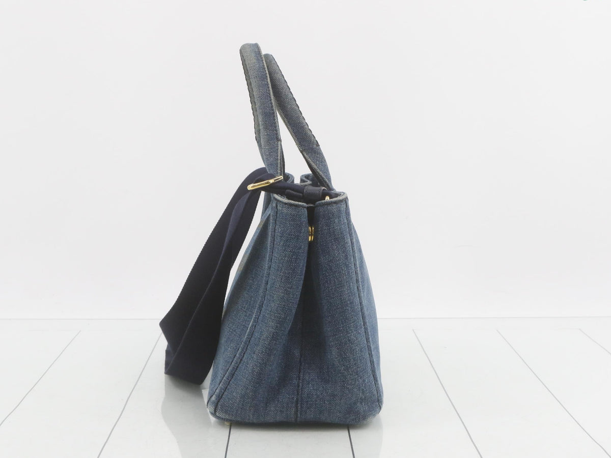 Prada Canapa Denim 2-Way Light Blue 2988