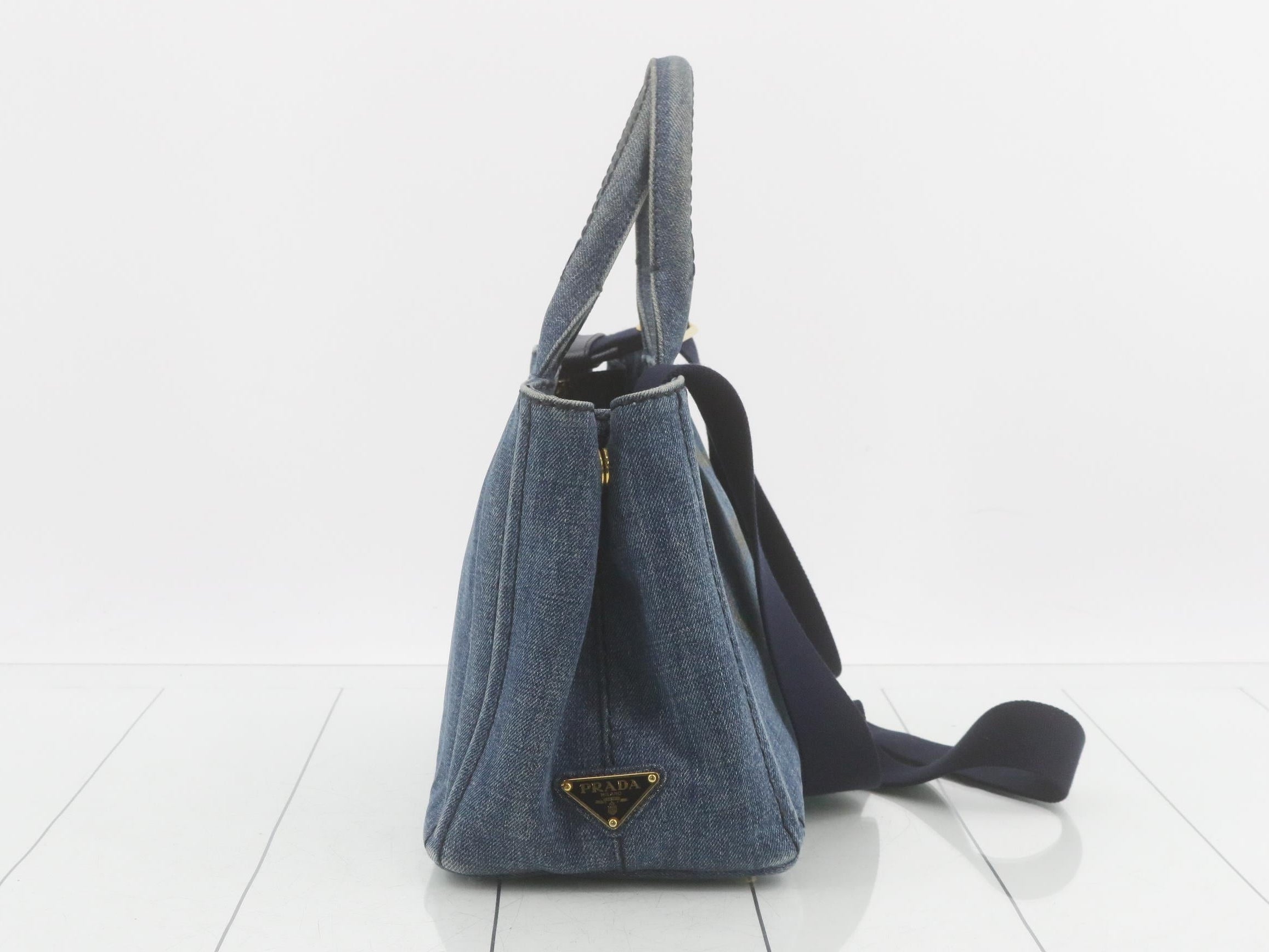 Prada Canapa Denim 2-Way Light Blue 2988