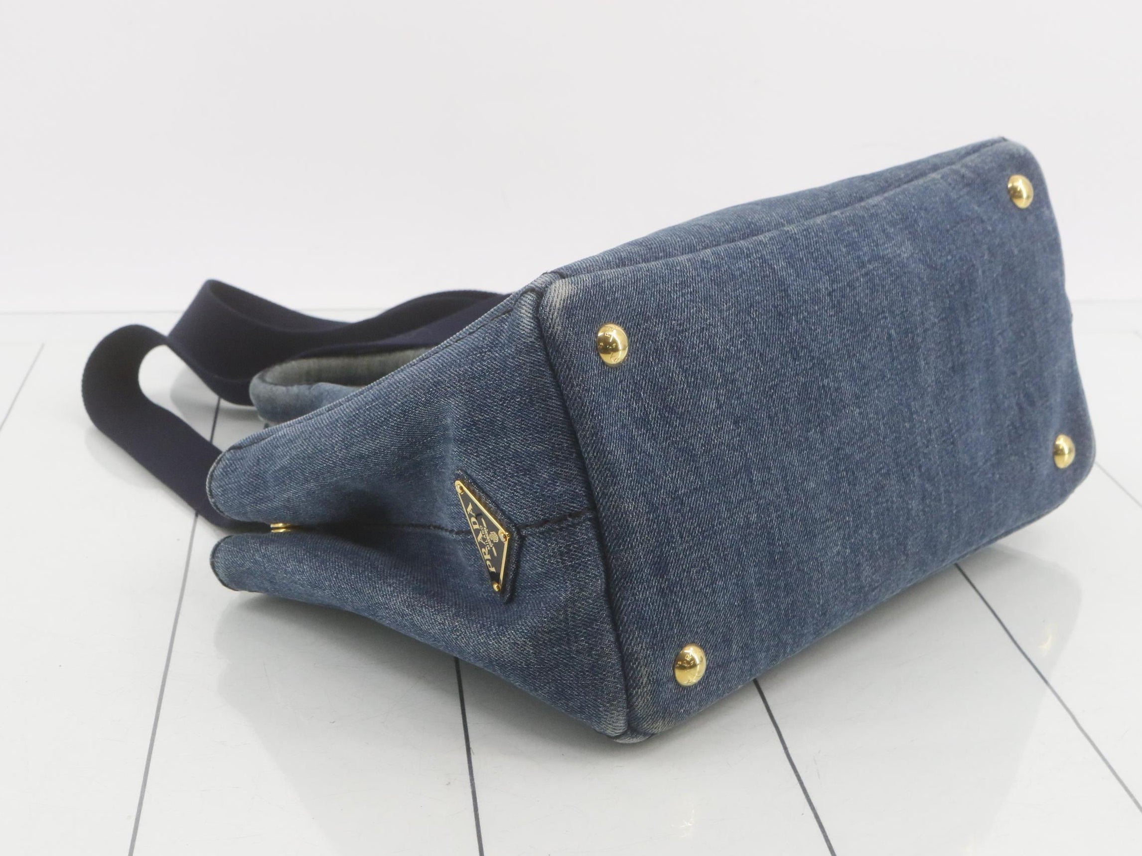 Prada Canapa Denim 2-Way Light Blue 2988