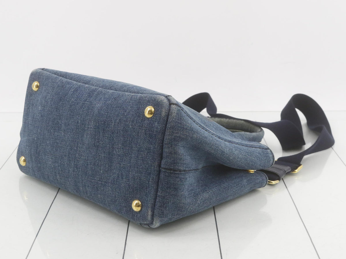 Prada Canapa Denim 2-Way Light Blue 2988