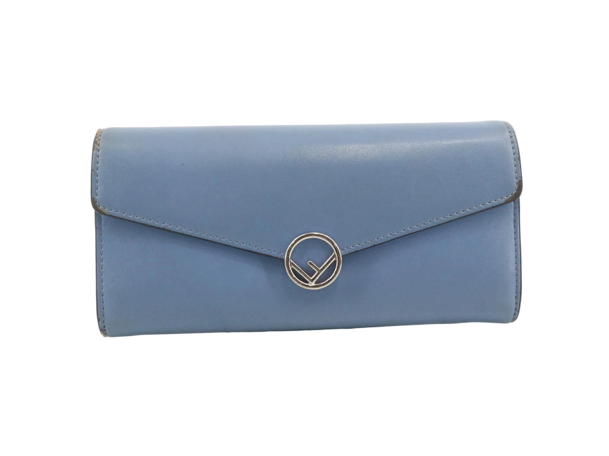 Fendi F is Fendi Long Wallet Light Blue 3074
