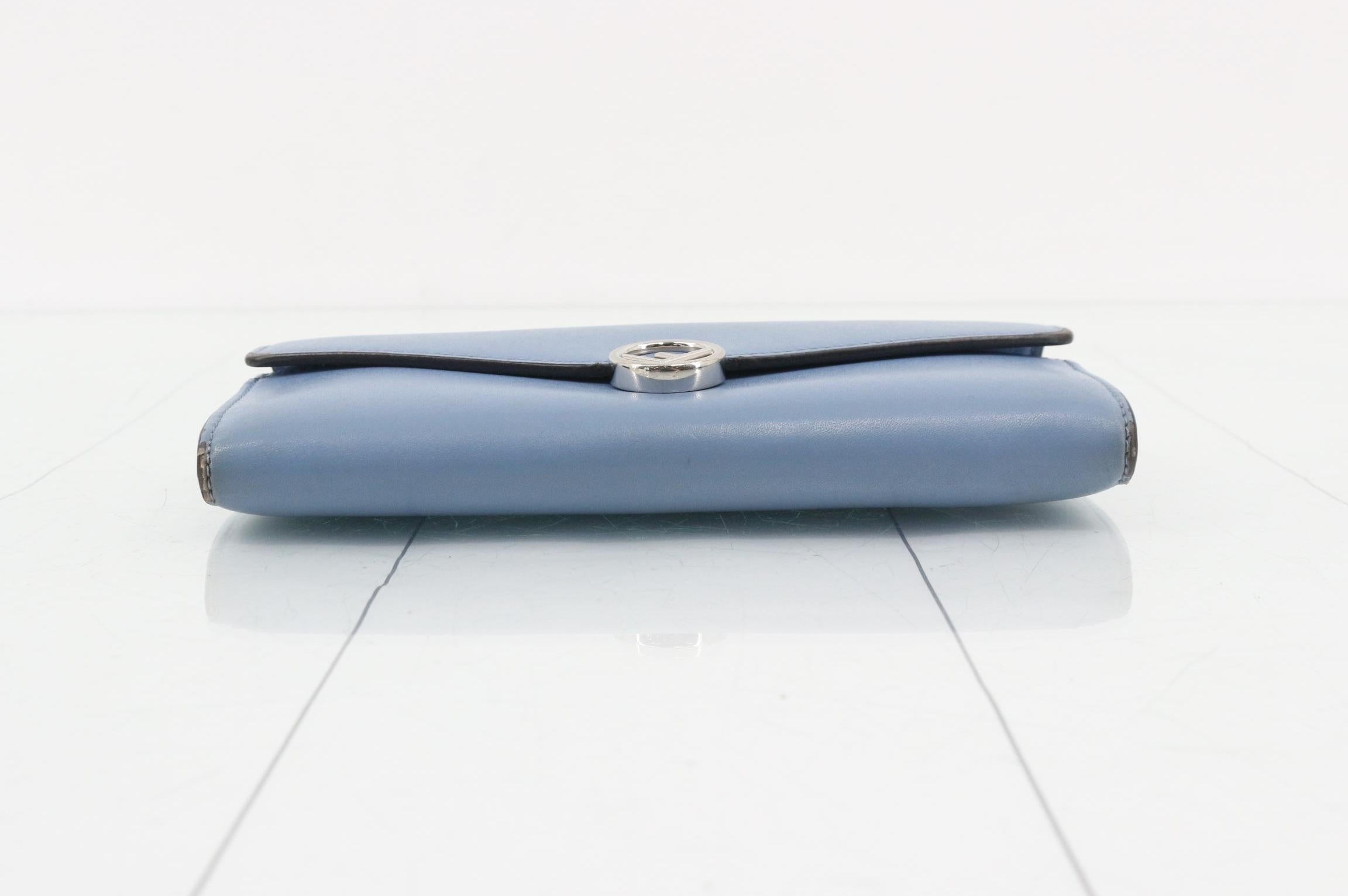 Fendi F is Fendi Long Wallet Light Blue 3074