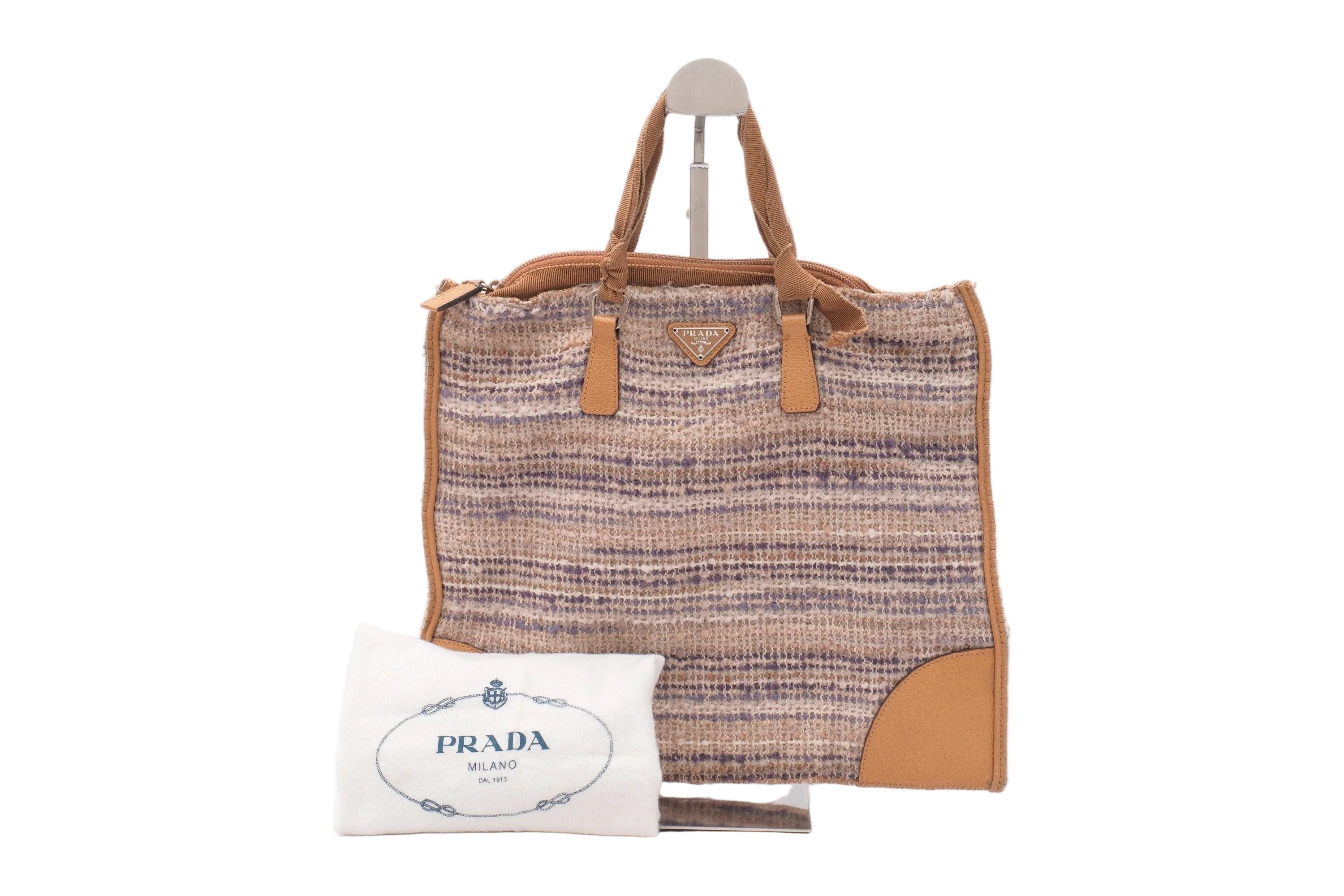 Prada Tweed Woven Shopper Bag 3079