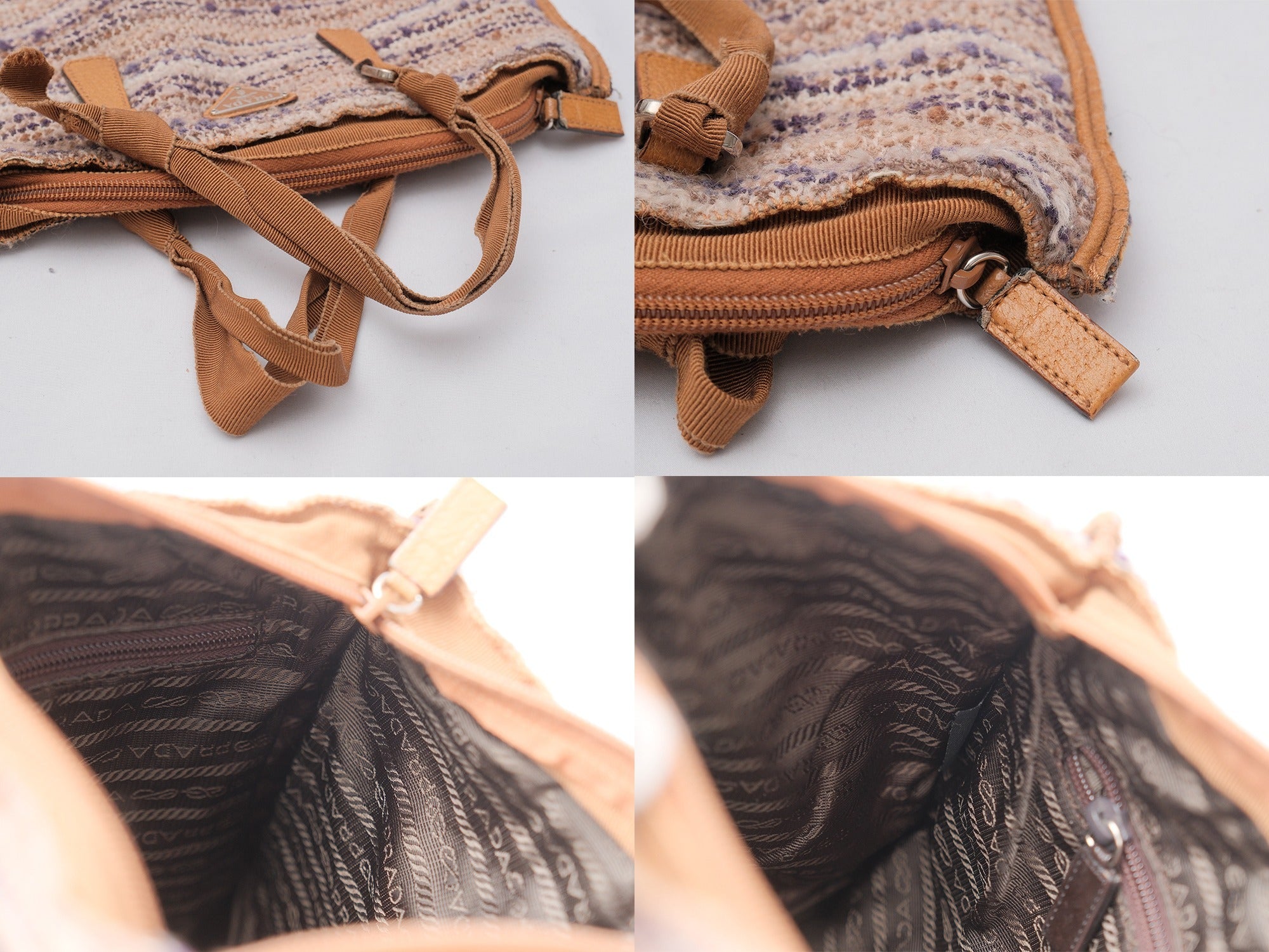 Prada Tweed Woven Shopper Bag 3079