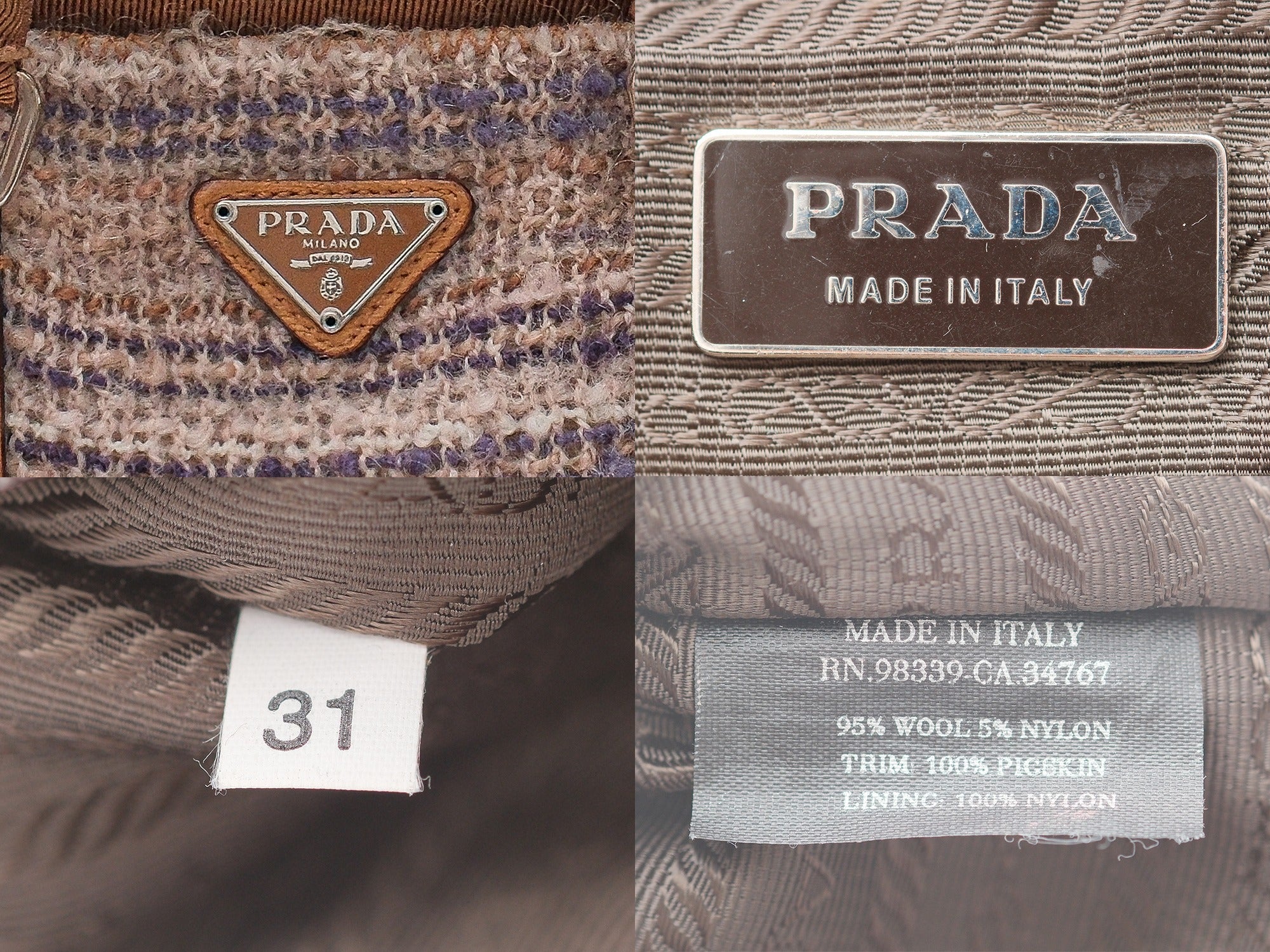 Prada Tweed Woven Shopper Bag 3079