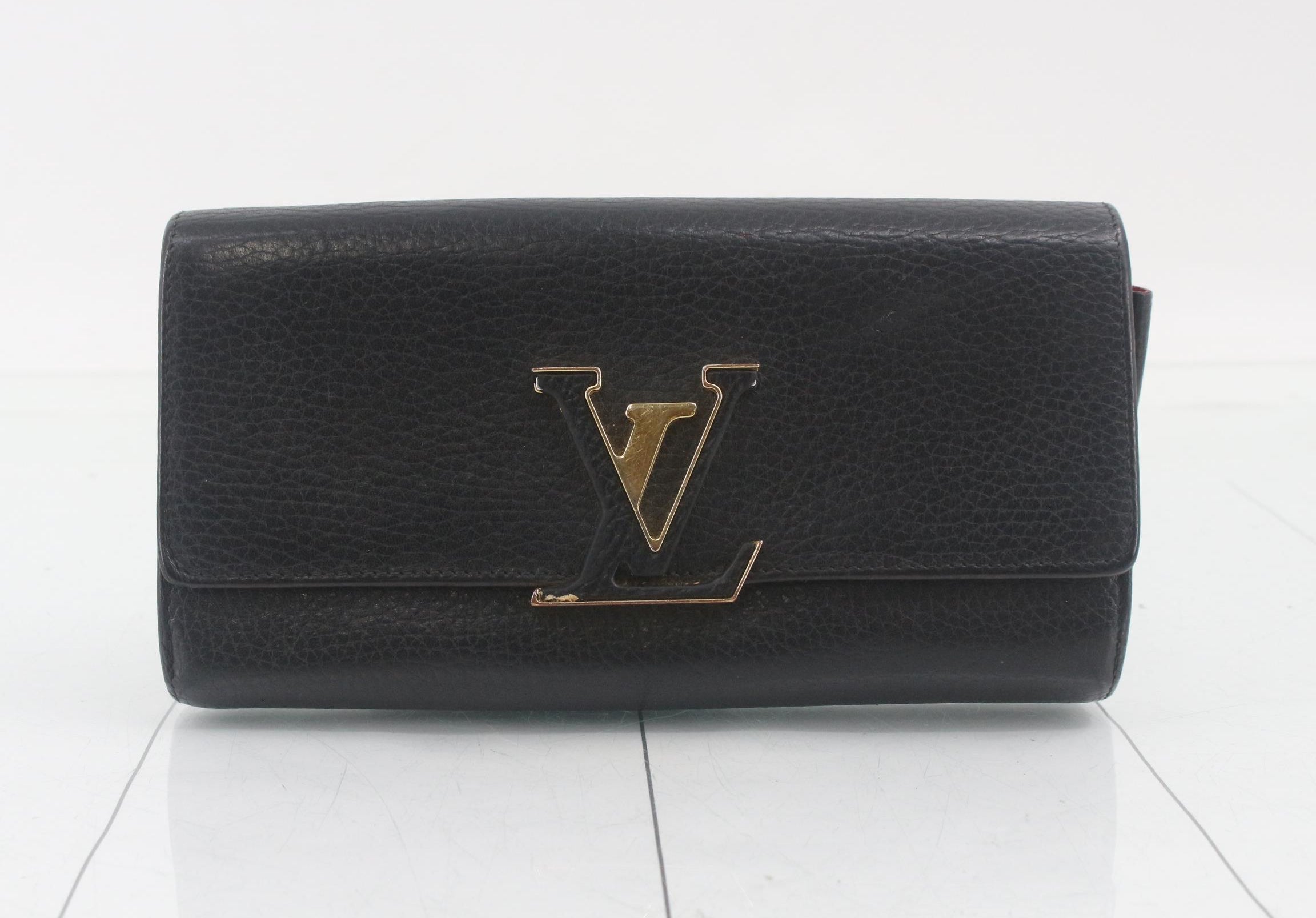 Louis Vuitton Capucines Wallet Black Pink 3166