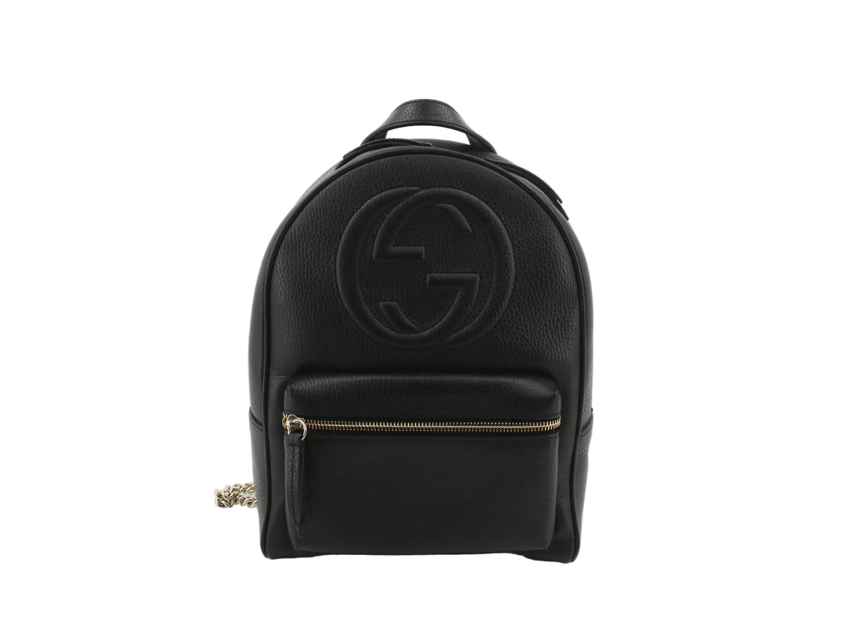 Gucci Soho Backpack Black Leather 3333