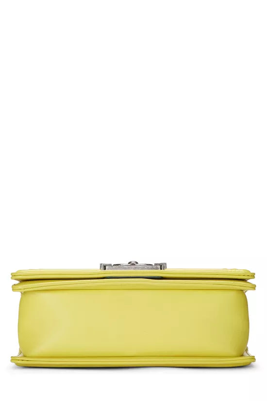 Chanel Boy Bag Neon Yellow Lambskin Leather 3083